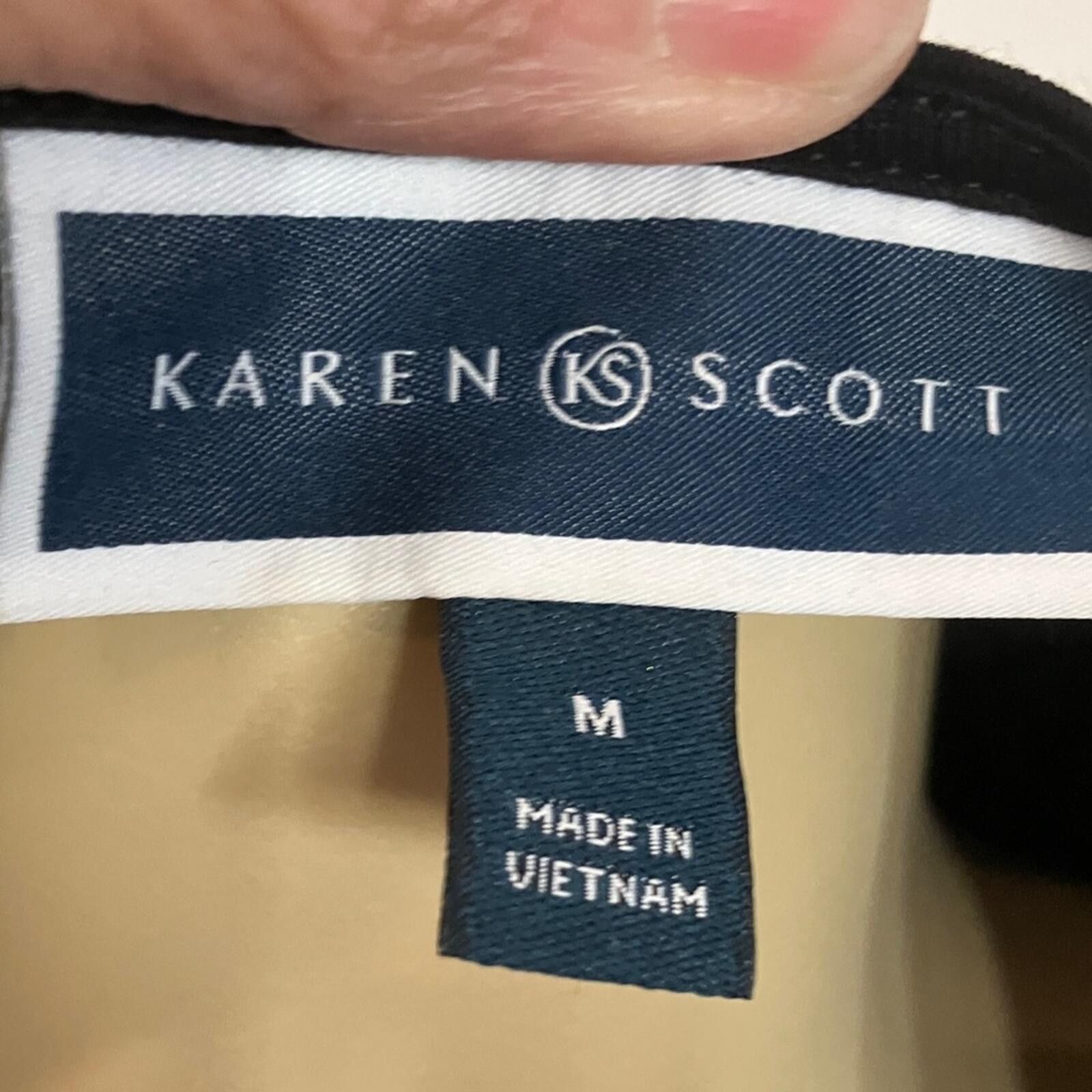Other Karen Scott Black Keyhole Women's Blouse Size M / US 6-8 / IT 42-44 - 2 Thumbnail