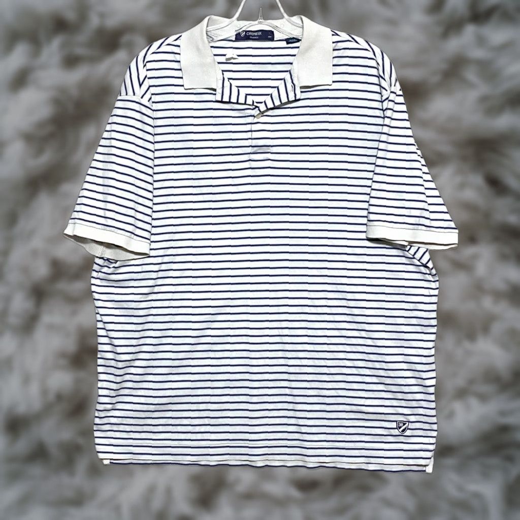 Cremieux Cremieux Polo Shirt White Blue Striped Mens M Preppy Nautical Coastal Shirt Mens M White Blue Striped Polo Shirt Size US M / EU 48-50 / 2 - 1 Thumbnail