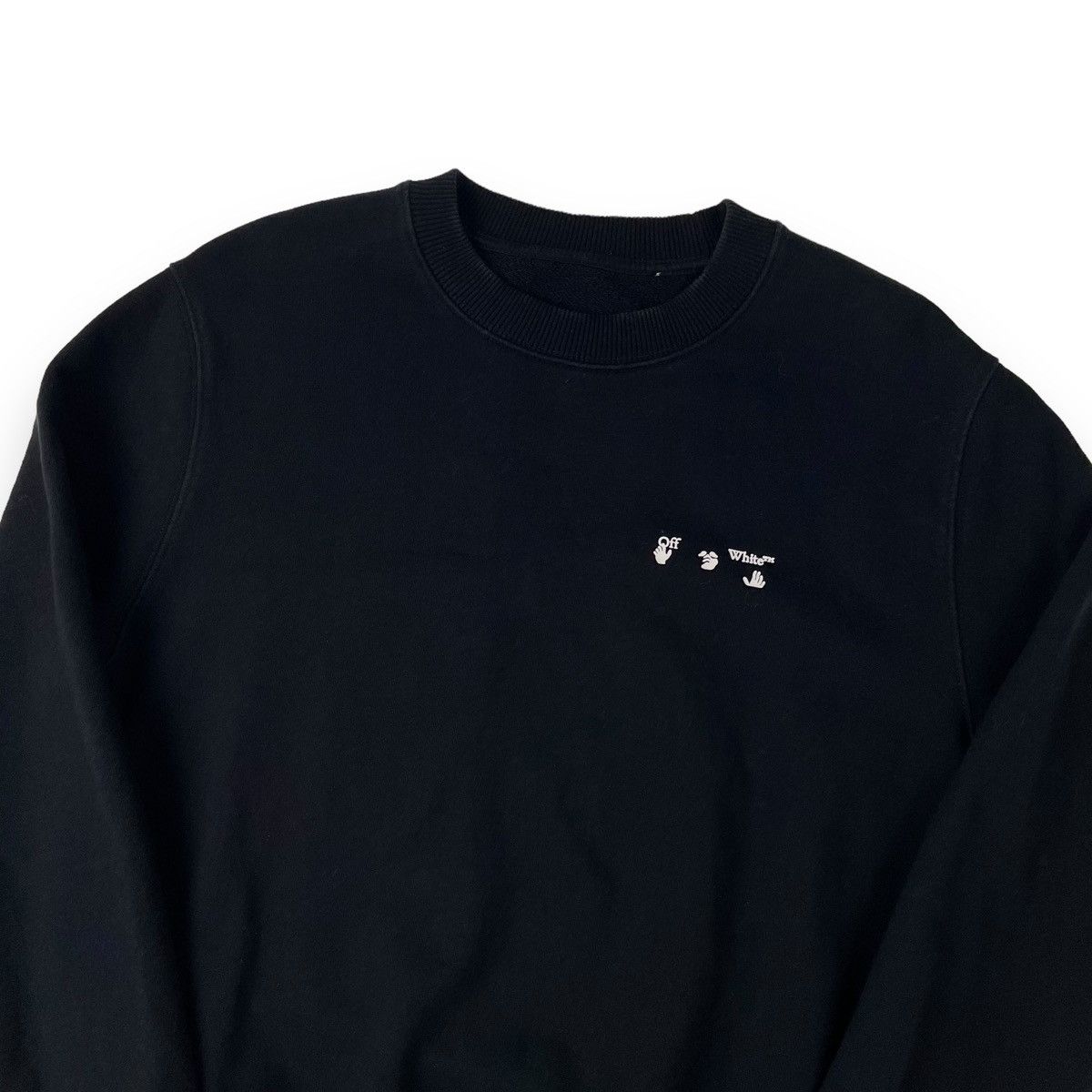 image of Off White Off-White Rubber Hands Logo Sweatshirt in Black, Men's (Size Small)