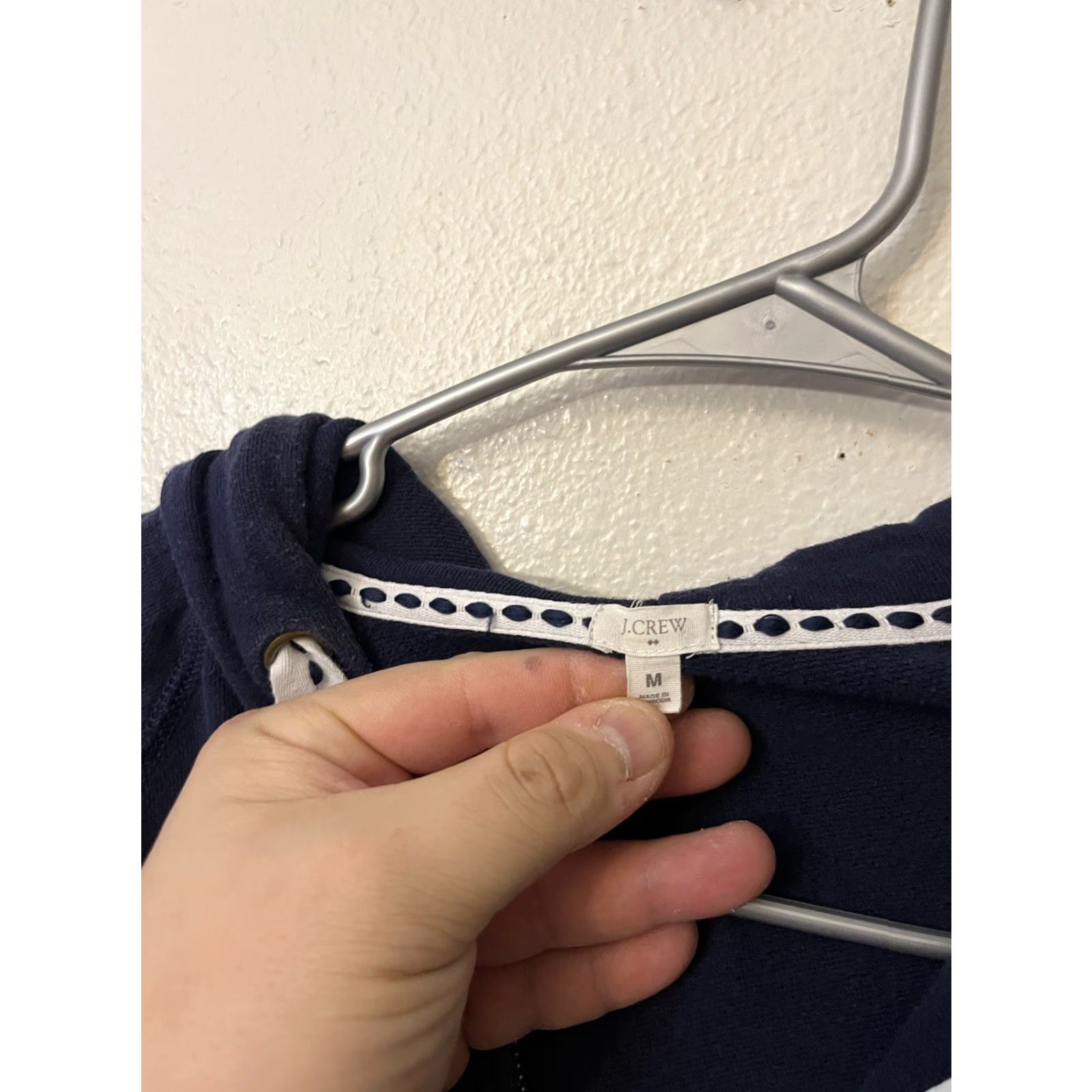 J.Crew J.Crew Hoodie Full Zip Women’s M Navy Cotton Sweatshirt Pockets Casual Y2K Size M / US 6-8 / IT 42-44 - 3 Thumbnail