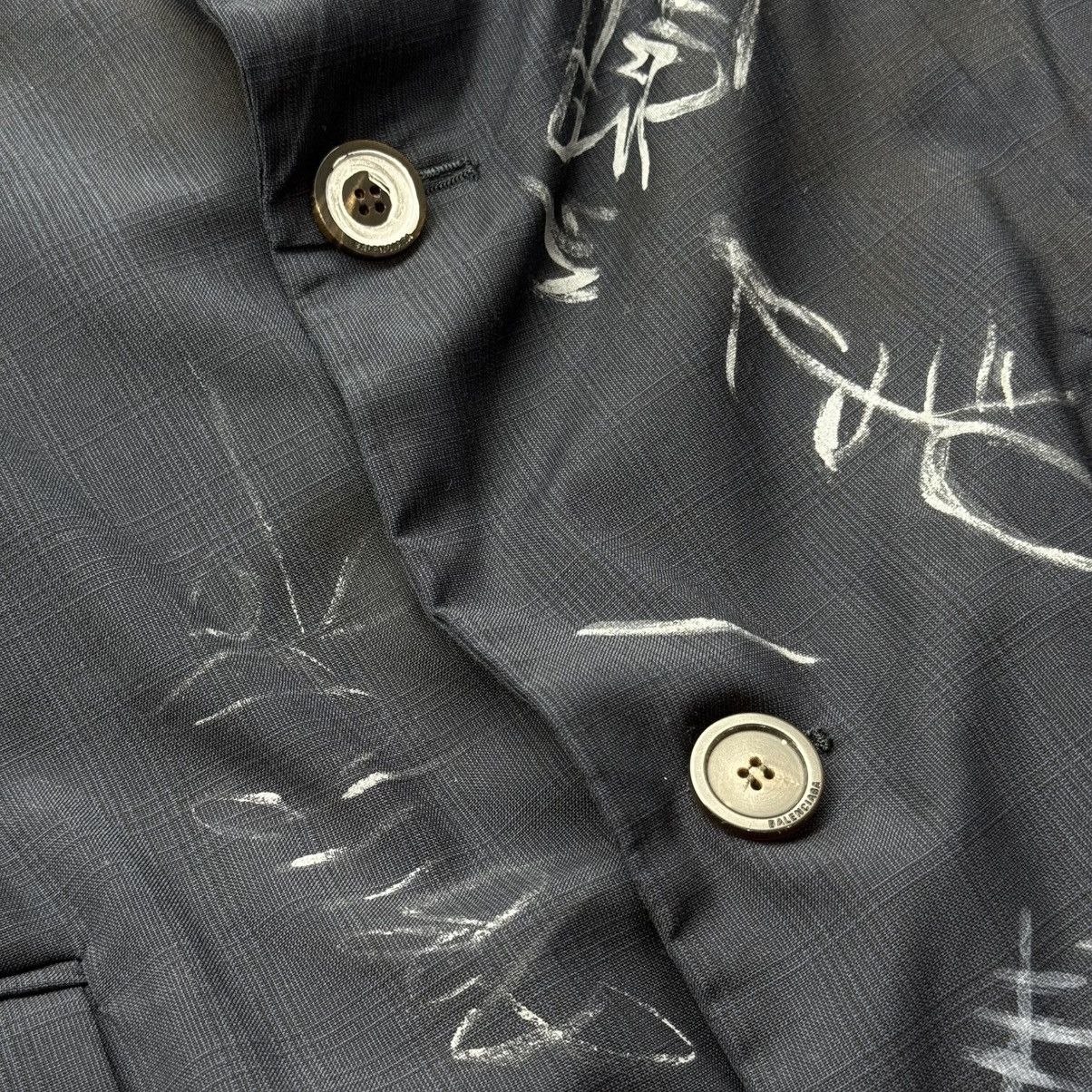 Balenciaga Balenciaga Graffiti Skater Tailored Jacket Navy Size US M / EU 48-50 / 2 - 5 Thumbnail