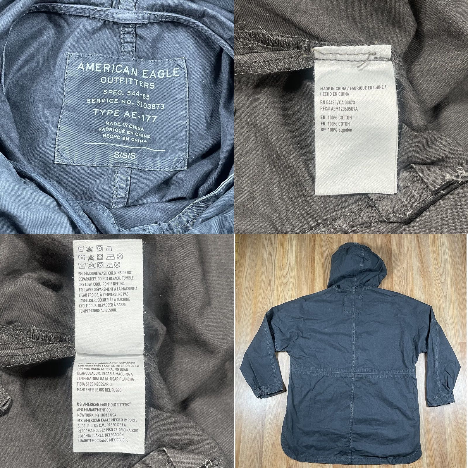 American Eagle Outfitters VINTAGE American Eagle Outfitters Hooded Front Button Coat Jacket Womens Sz S Small Gray Size S / US 4 / IT 40 - 8 Thumbnail