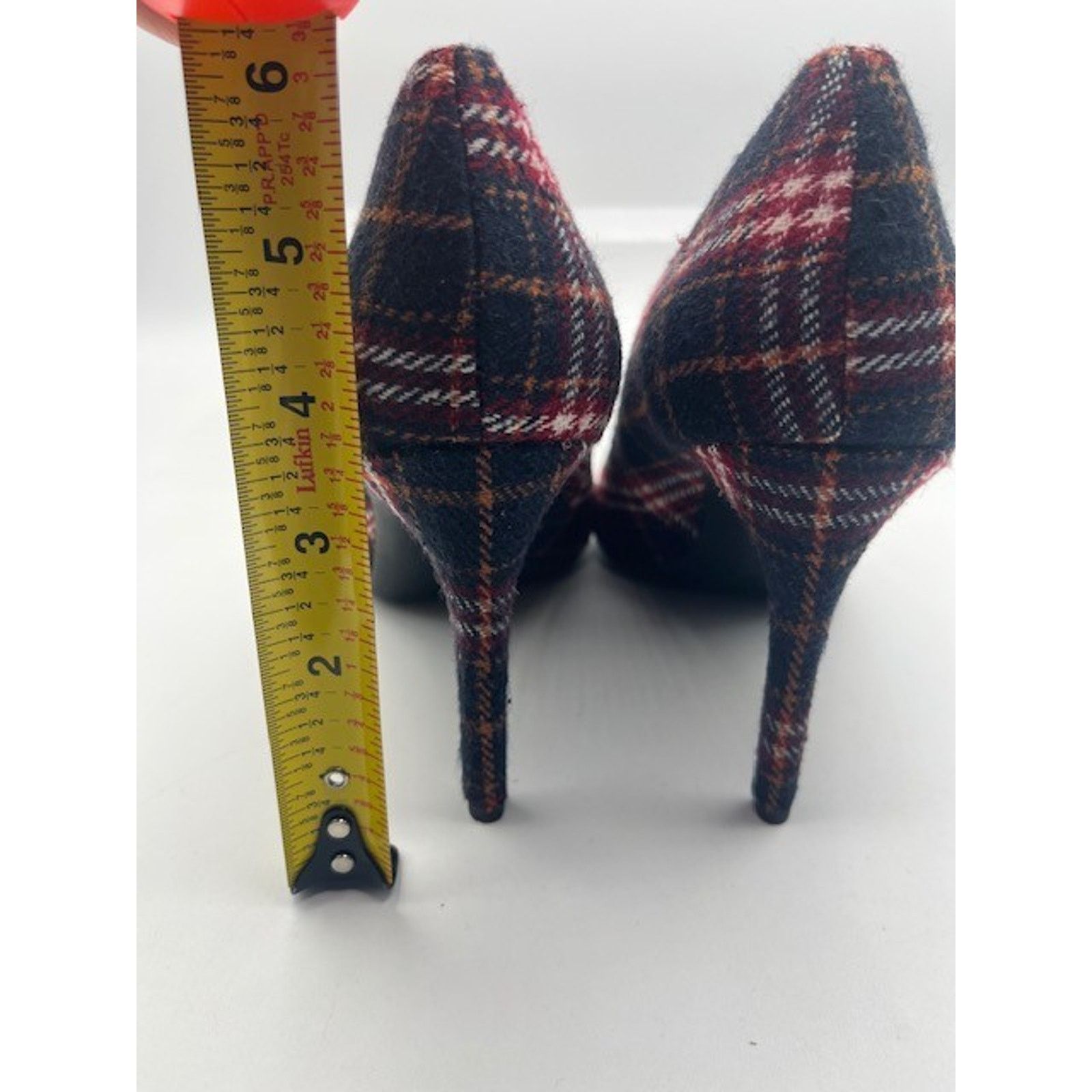 Jessica Simpson Jessica Simpson Haneh Plaid Pumps Heels RED BLACK WHITE Size US 8 / IT 38 - 5 Thumbnail