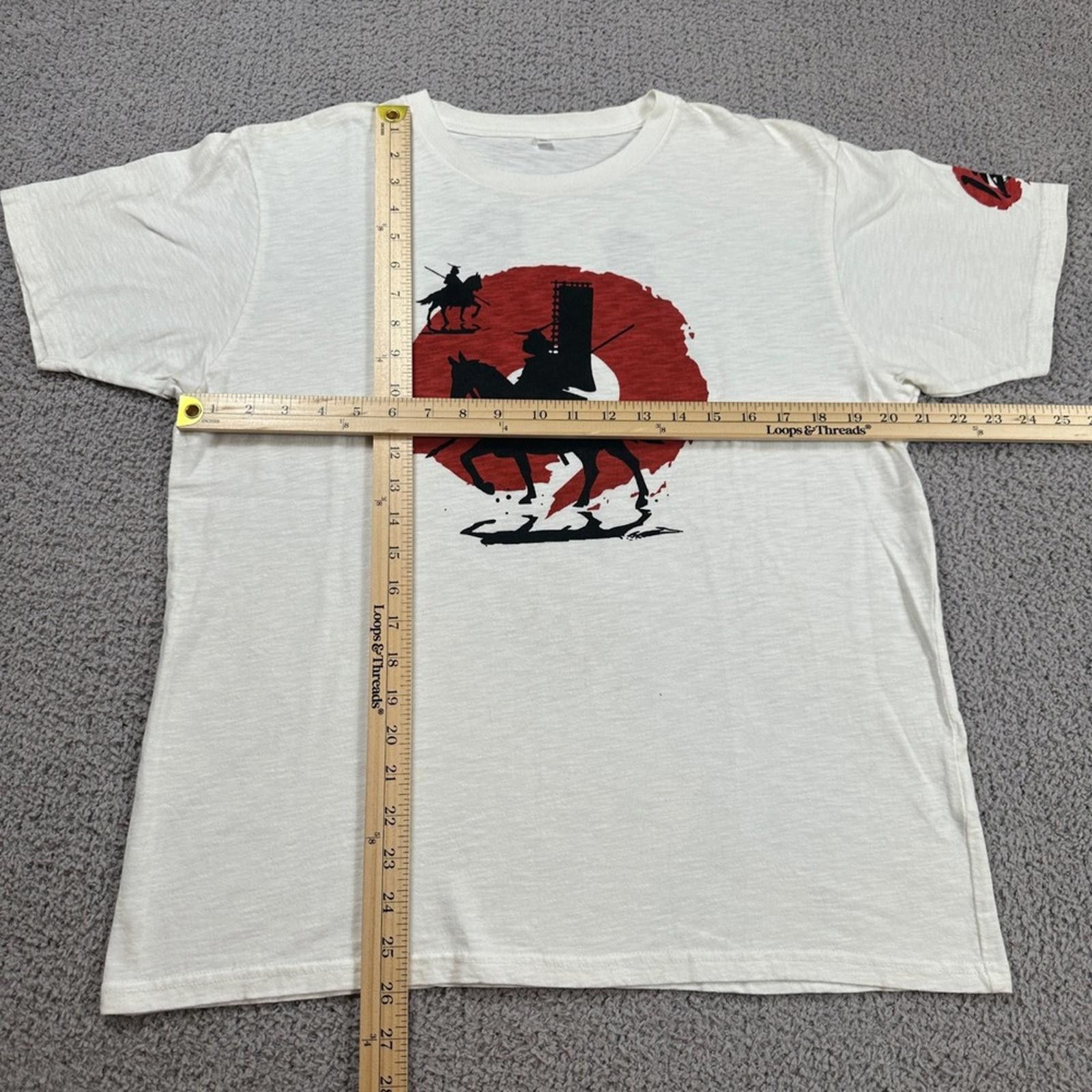Other Samurai Graphic T-Shirt Mens XL White Kanji Japanese Warrior Size US XL / EU 56 / 4 - 2 Thumbnail