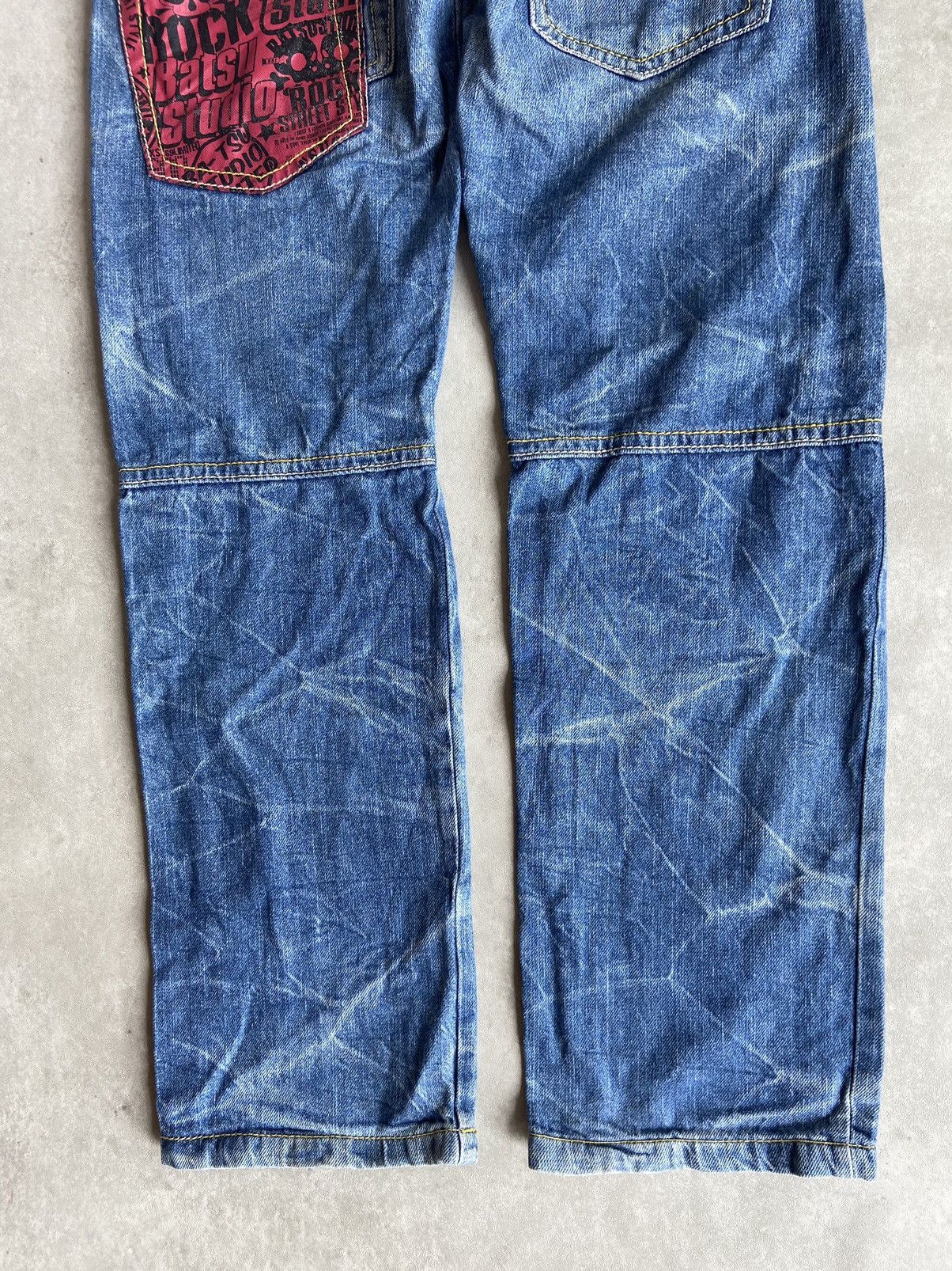 If Six Was Nine × Japanese Brand × Le Grande Bleu (L.G.B.) 💥BINDING OFFER💥Batsu Rock Studio Denim Pants Size US 29 - 8 Thumbnail