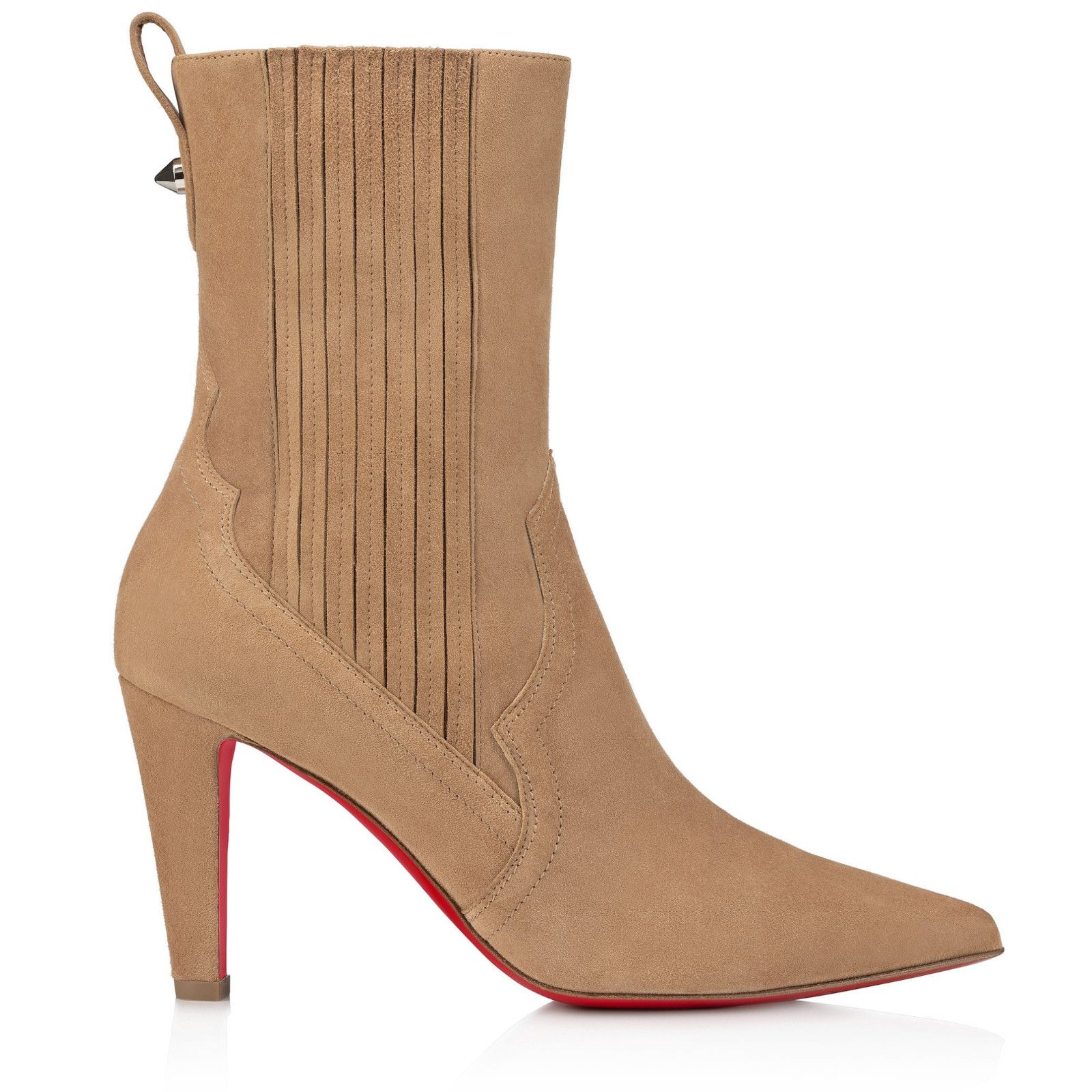 Christian Louboutin Christian Louboutin Santigag 85 Beige Suede Ankle Boot 39.5 Size US 9.5 / IT 39.5 - 3 Thumbnail