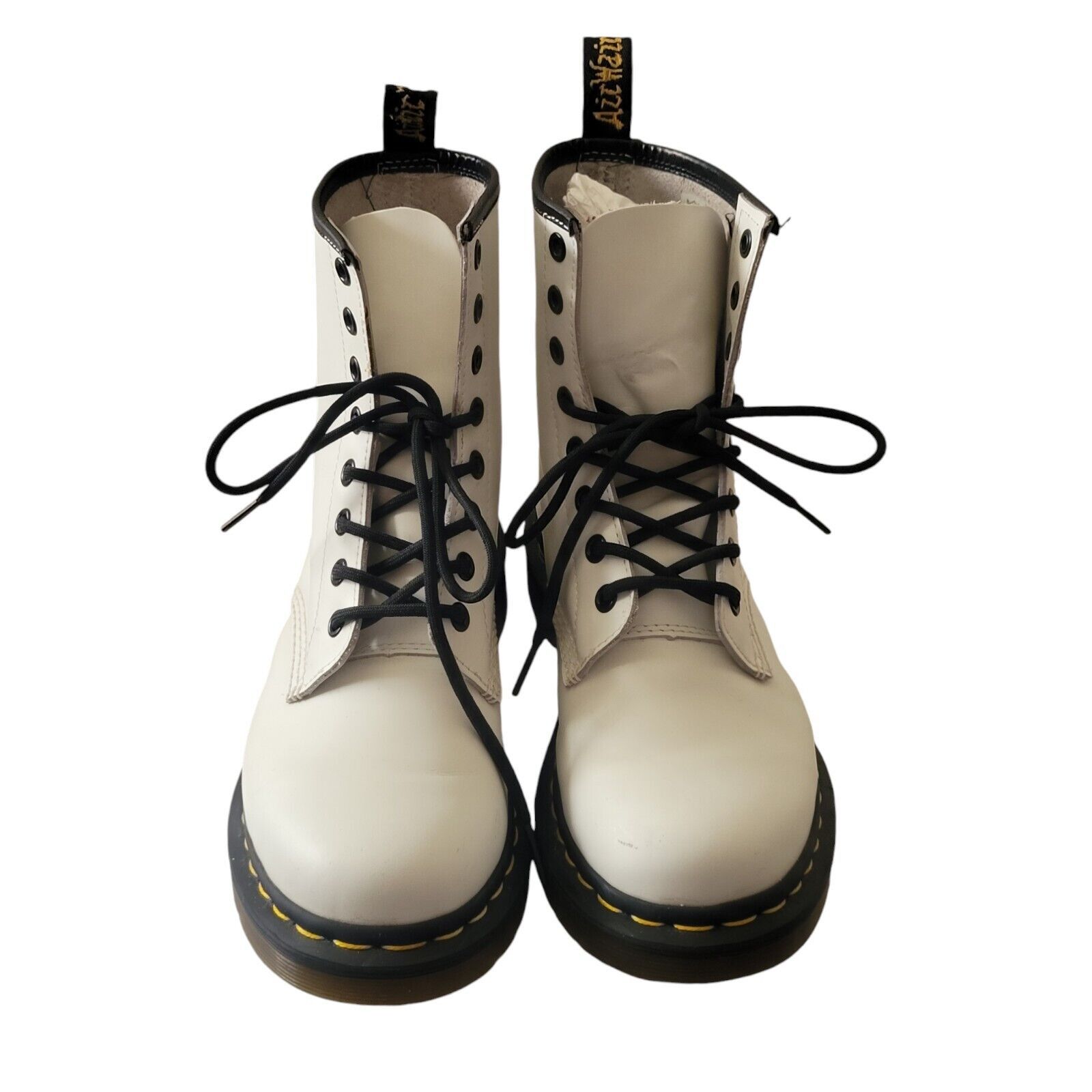 Dr. Martens Dr. Martens Patent Leather Lace Up Woman White Boots US 7 Size US 7 / IT 37 - 4 Thumbnail
