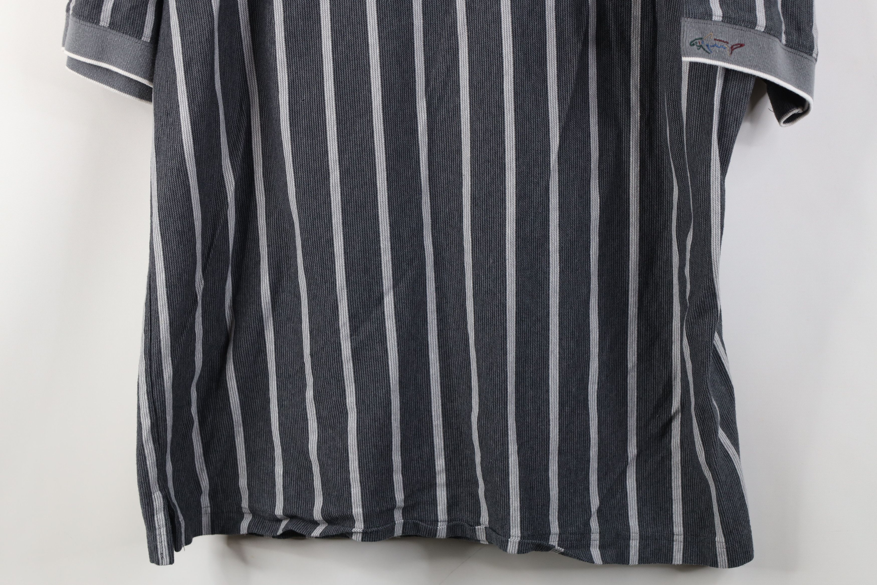 Vintage Vintage 90s Streetwear Striped Knit Golf Polo Shirt Gray Size US M / EU 48-50 / 2 - 3 Thumbnail