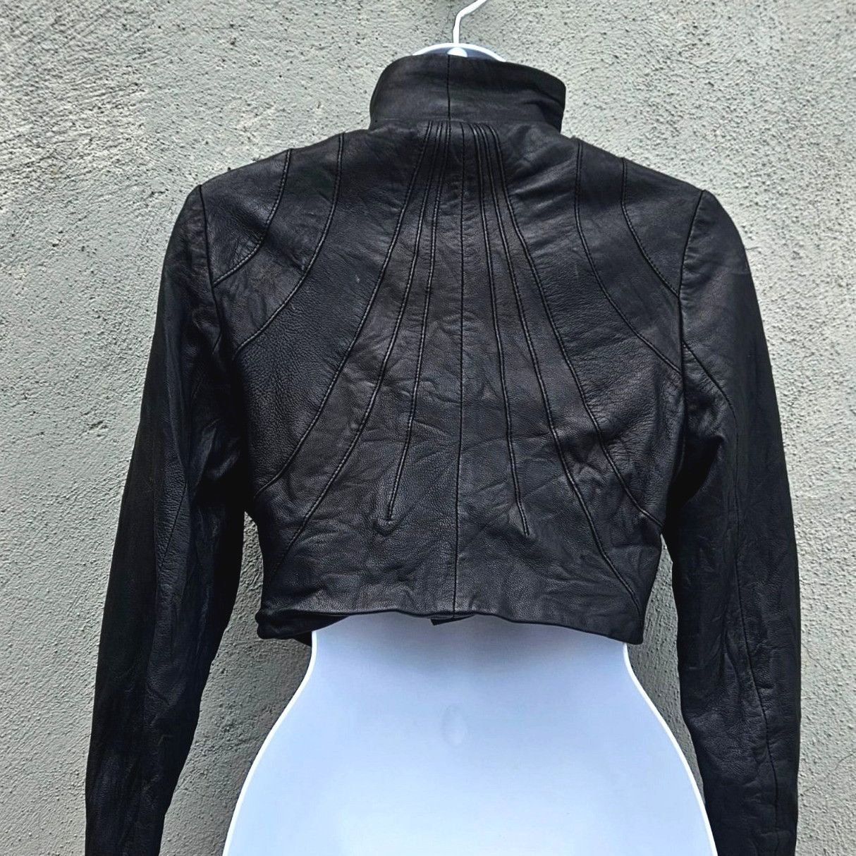 Other Vintage Pegah Anvarian Black Lambskin Leather Cropped Bolero Size S / US 4 / IT 40 - 6 Thumbnail