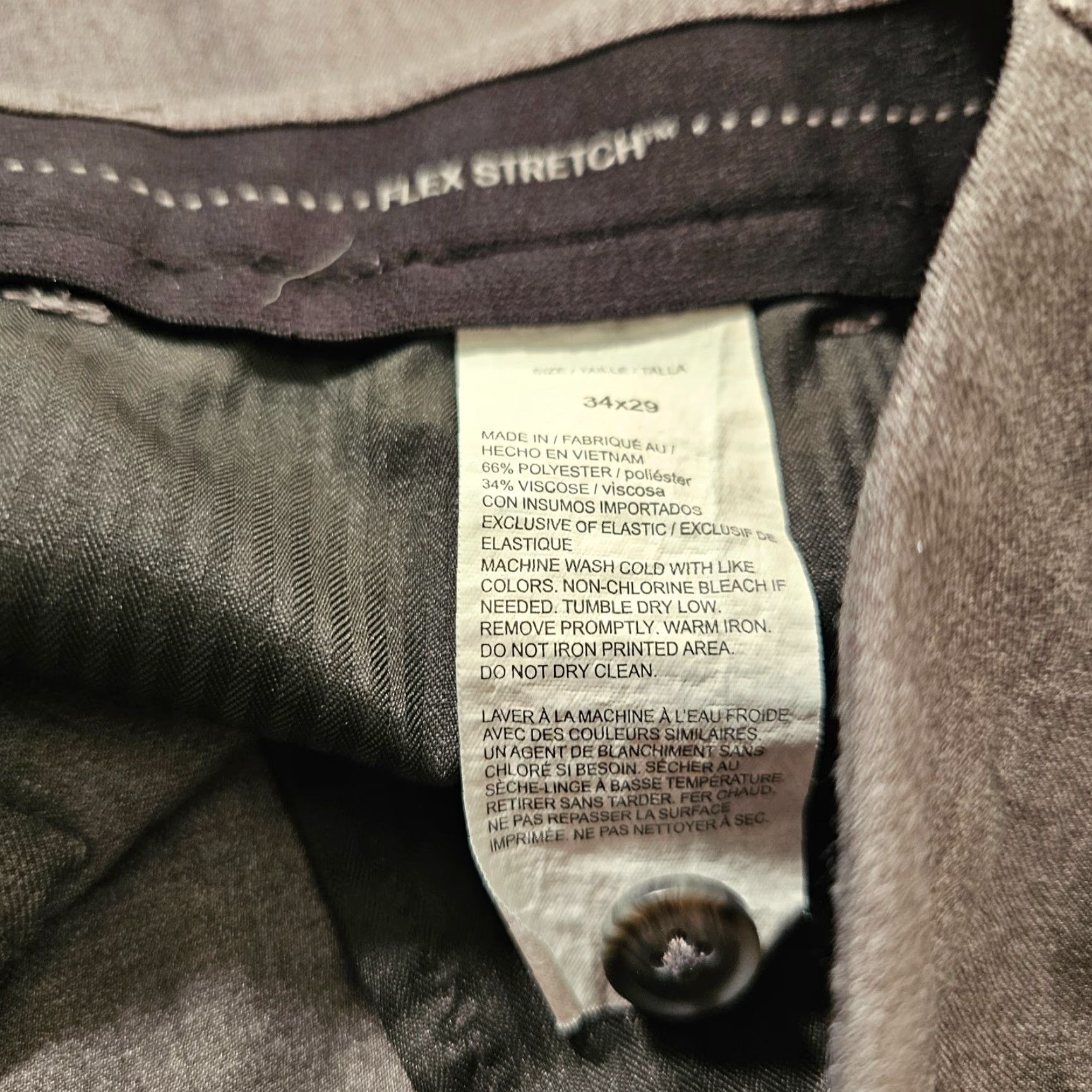 Perry Ellis Perry Ellis Pants Mens 34 x 29 Portfolio Slim Fit Dress Slacks Stretch Gray Portfolio Slim Fit Dress Slacks Brown? Wait. Size US 34 / EU 50 - 5 Thumbnail