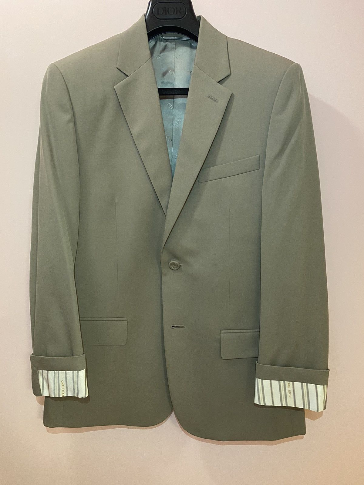 Dior Dior beige wool rolled sleeves blazer jacket 46 Size 46R - 2 Thumbnail