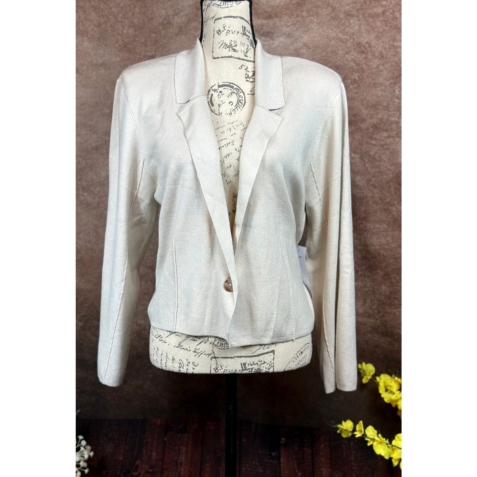 Other Design History One Button Neutral Blazer - Cream - size XXL Size XXL / US 16-18 / IT 52-54 - 3 Thumbnail