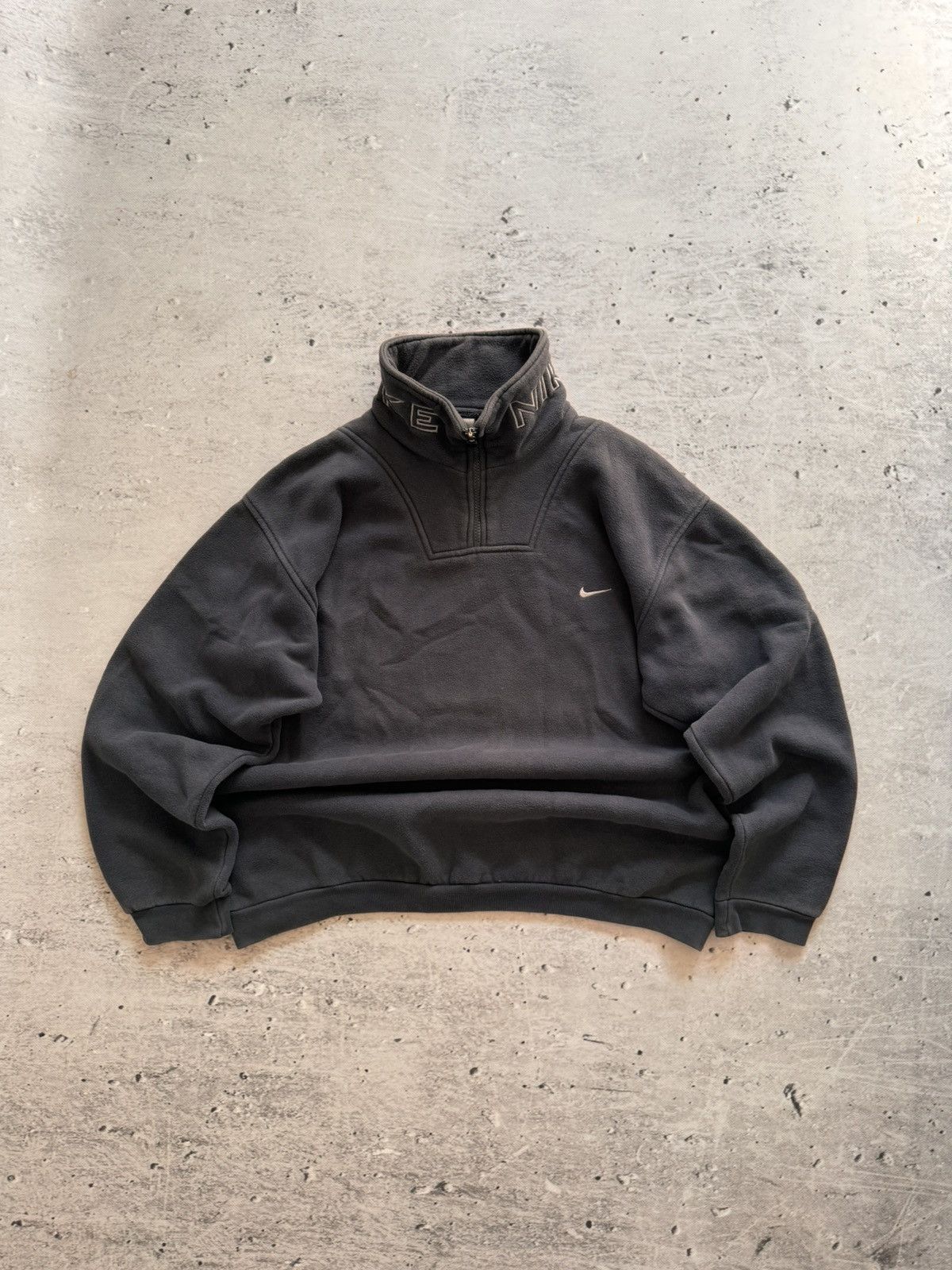 Nike × Vintage NIKE 1/3 ZIP VINTAGE BASIC LOGO OVERSIZE BOXY HOODIE Size US XL / EU 56 / 4 - 1 Thumbnail