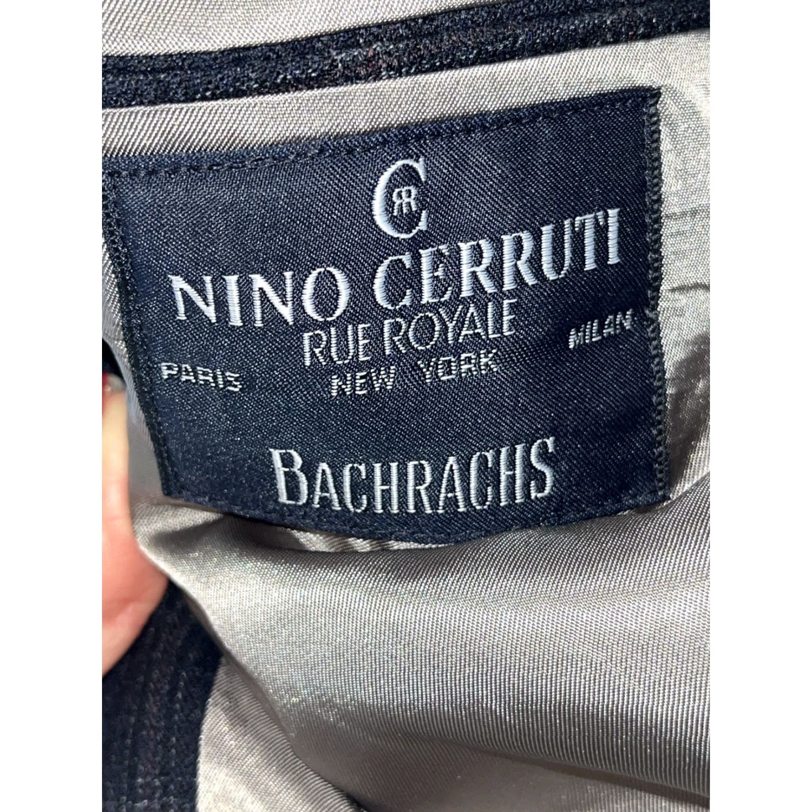 Vintage VINTAGE Nino Cerruti Paris BLAZER Blue Wool Rue Royale TWEED 2 Button Front Sport Jacket 42R Blue Wide Plaid Mens Blazer Size 42R - 2 Thumbnail