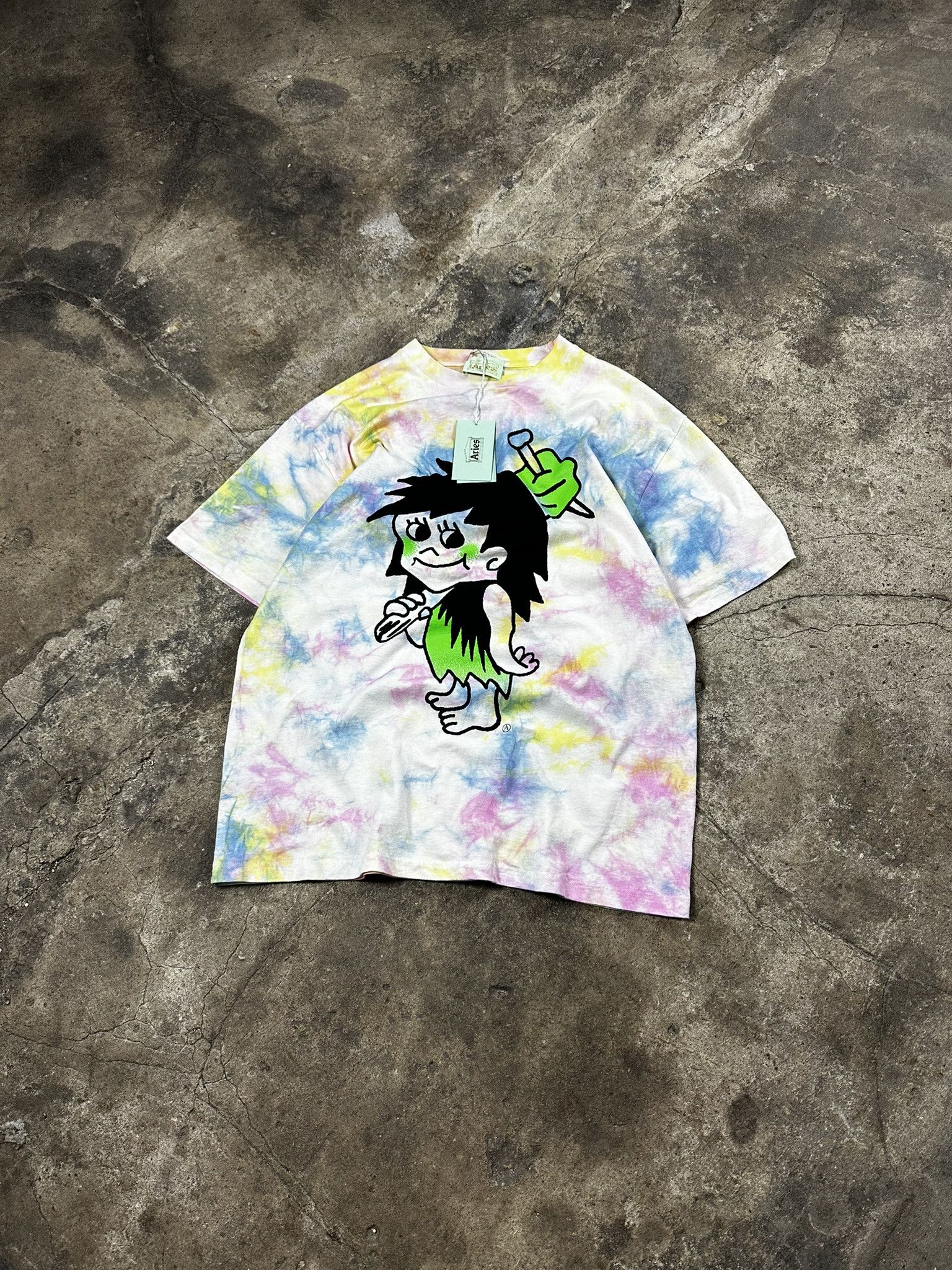 Aries Tie Dye Caveman T-shirt