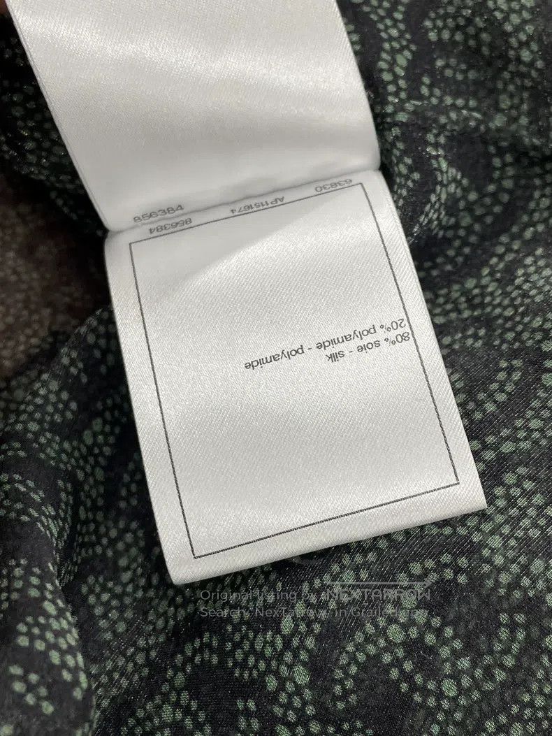 Chanel Chanel Dark green full logo full C silk shirt long sleeves Size XXS / US 00 / IT 34 - 7 Thumbnail
