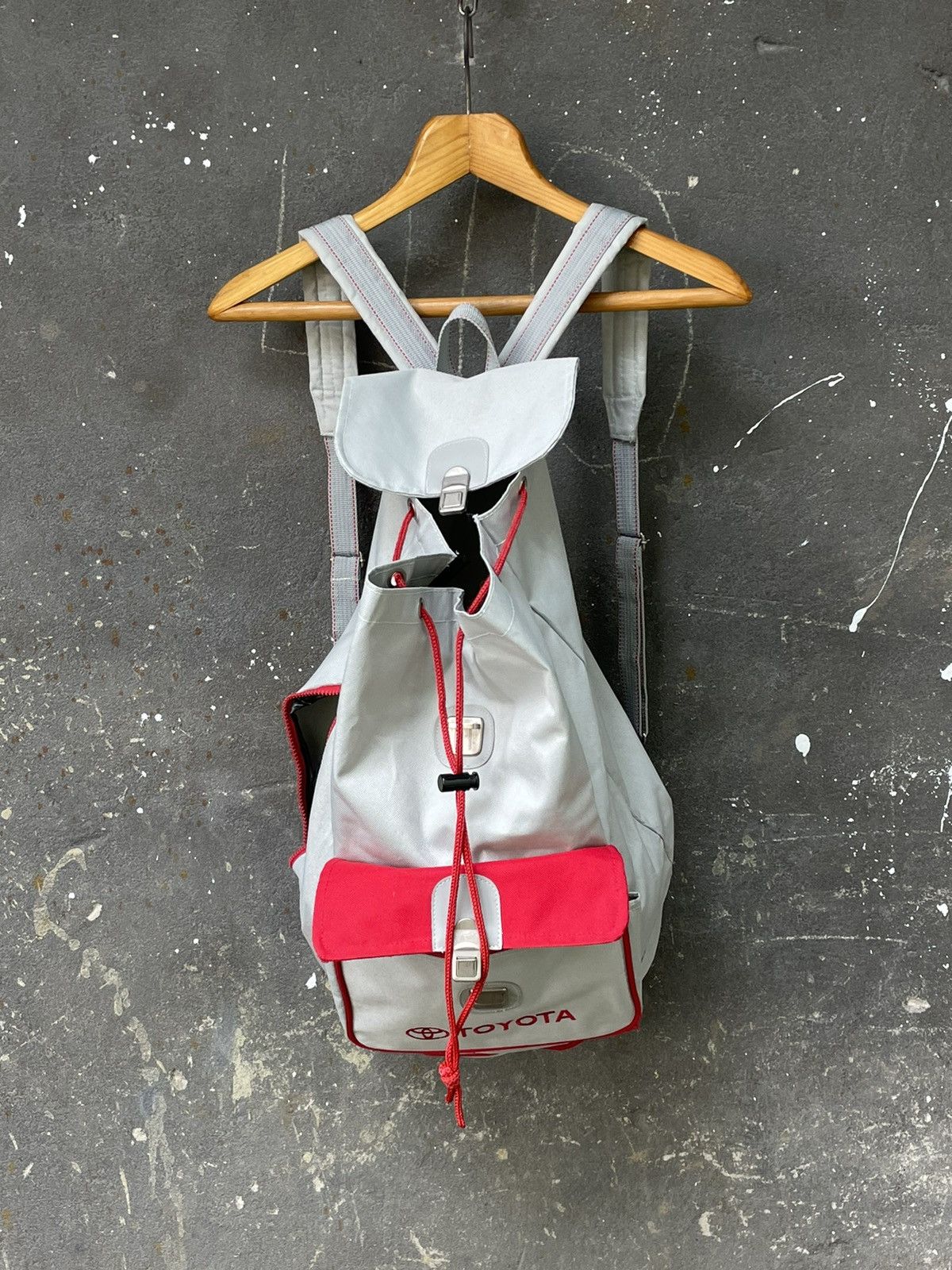 Japanese Brand × Vintage Toyota 70’s Archive Vintage Backpack Parachute Y2K Racing Size ONE SIZE - 4 Thumbnail