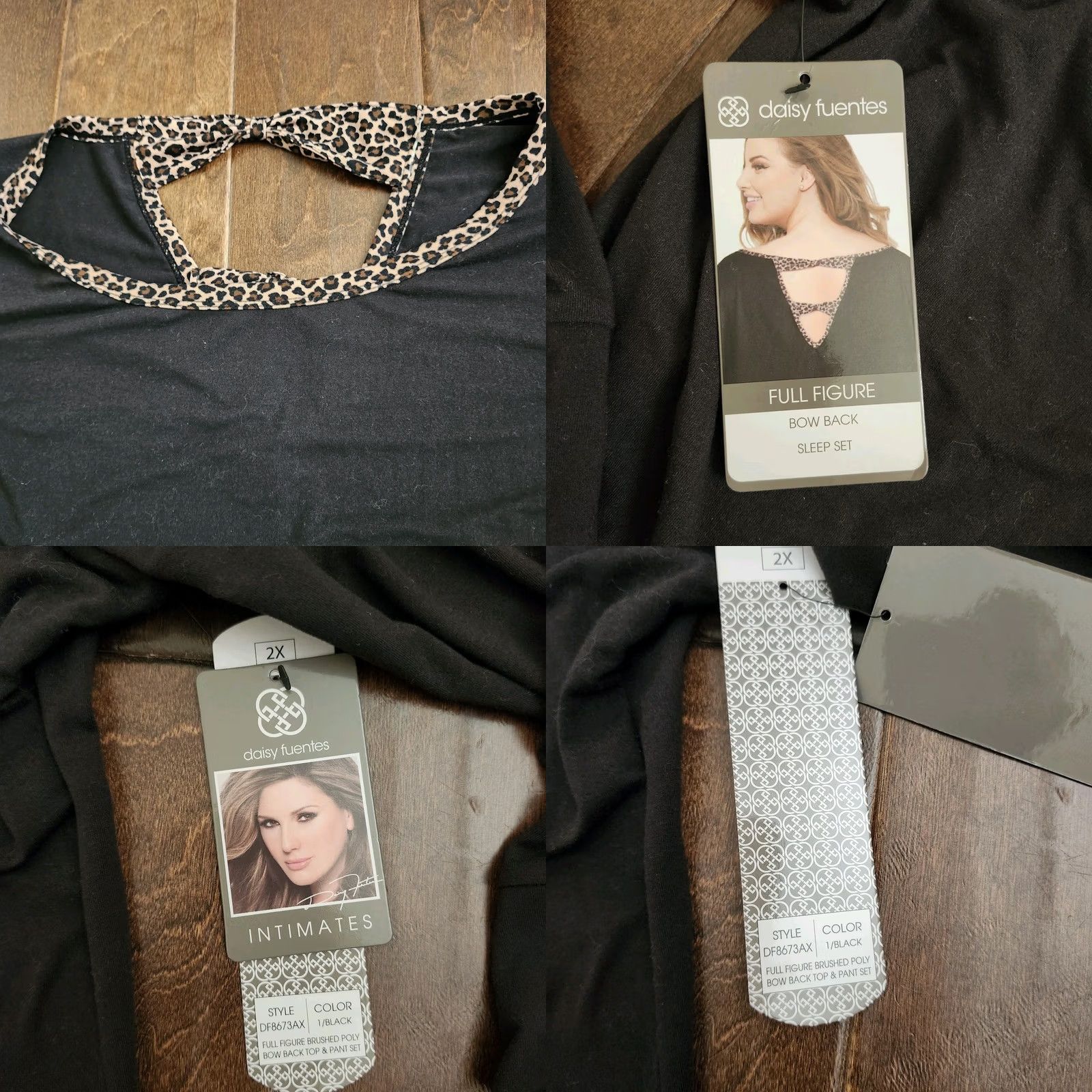 Vintage Daisy Fuentes Bow Back Top Shirt 2X Womens Black Leopard Trim Long Sleeve Bow Back Knit Polyester Blend Casual Party/Cocktail Formal Size XXL / US 16-18 / IT 52-54 - 8 Thumbnail