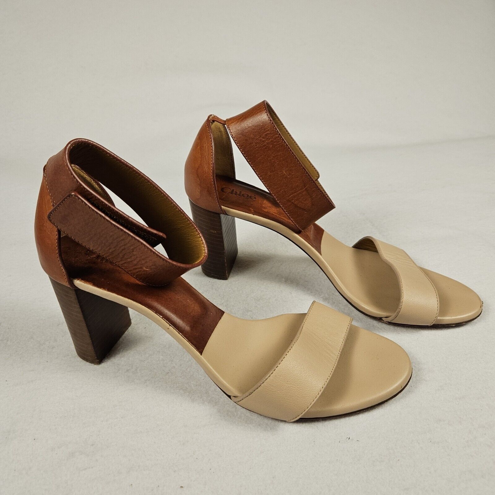 Chloe Chloe Gala Sandals Block Heels Open Toe Ankle Strap Leather Size US 6.5 / IT 36.5 - 23 Thumbnail