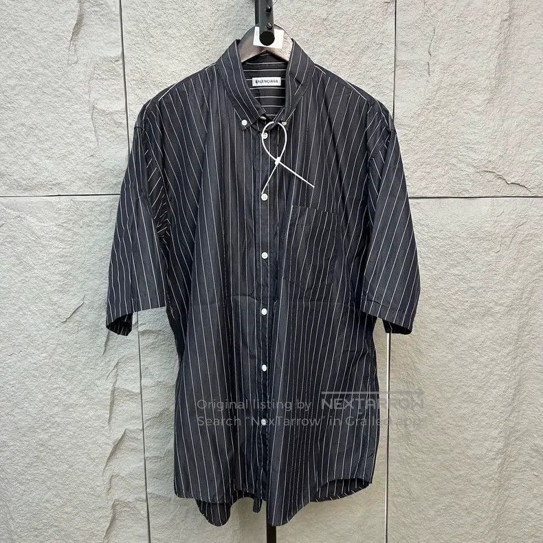 Balenciaga Balenciaga size 40 Striped black and pink letter logo shir Size XS / US 0-2 / IT 36-38 - 1 Thumbnail