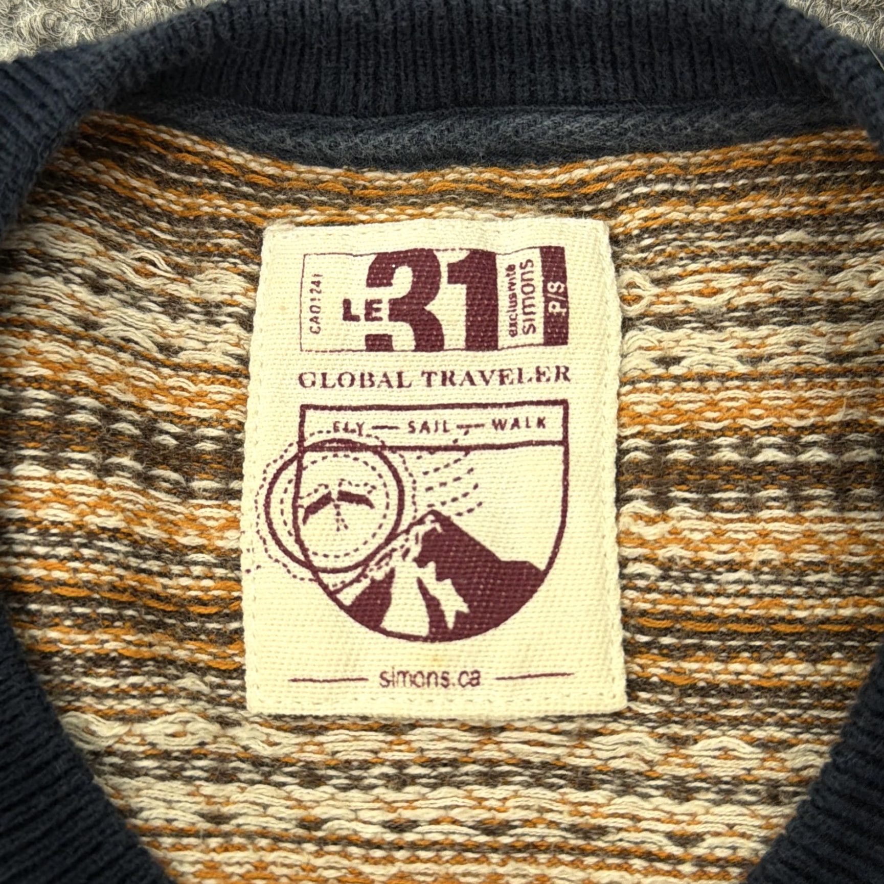 Simons Le 31 Simons Sweater Mens Small Blue Stripe Fair Isle Crewneck Knit Pullover Size US S / EU 44-46 / 1 - 4 Thumbnail