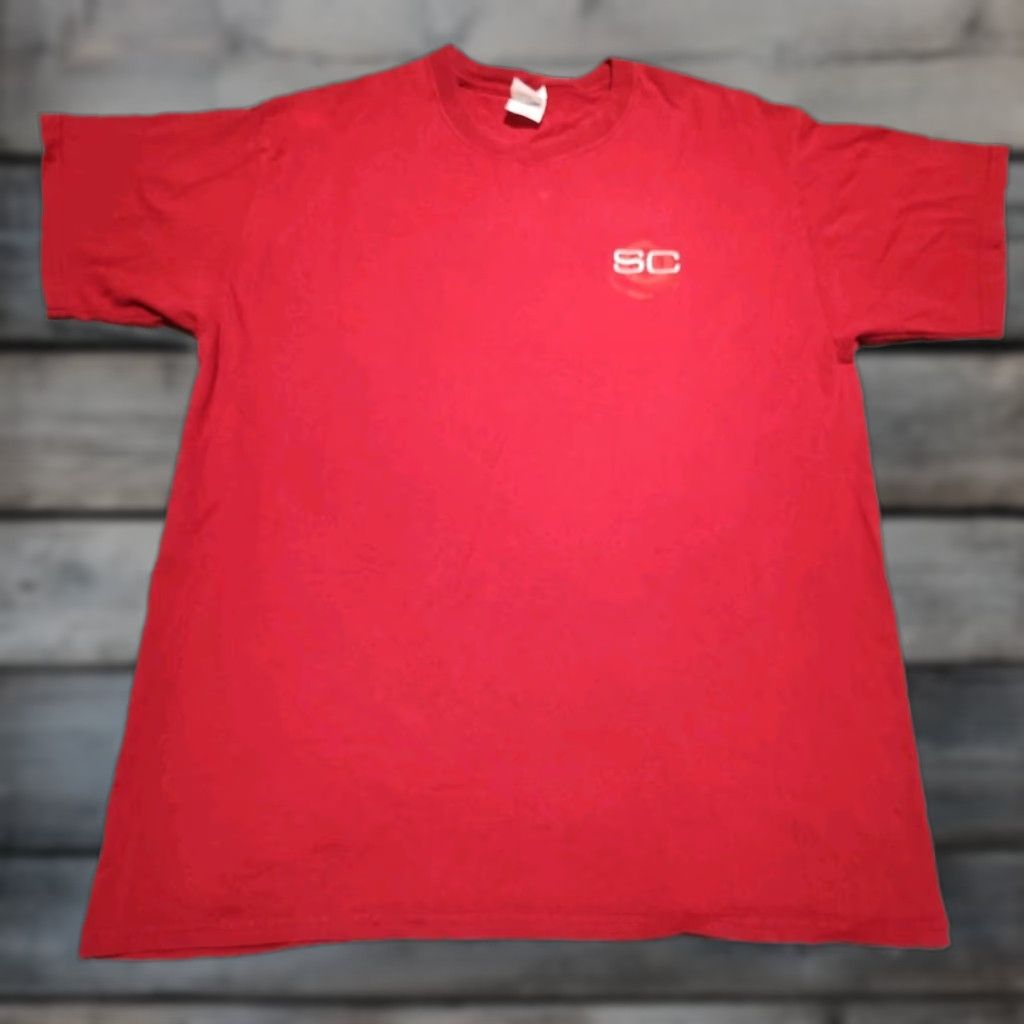 Gildan VINTAGE Gildan Men's T-Shirt Large Red ESPN Sportscenter 90s Y2K Double-Sided Graphic Print Size US L / EU 52-54 / 3 - 1 Thumbnail