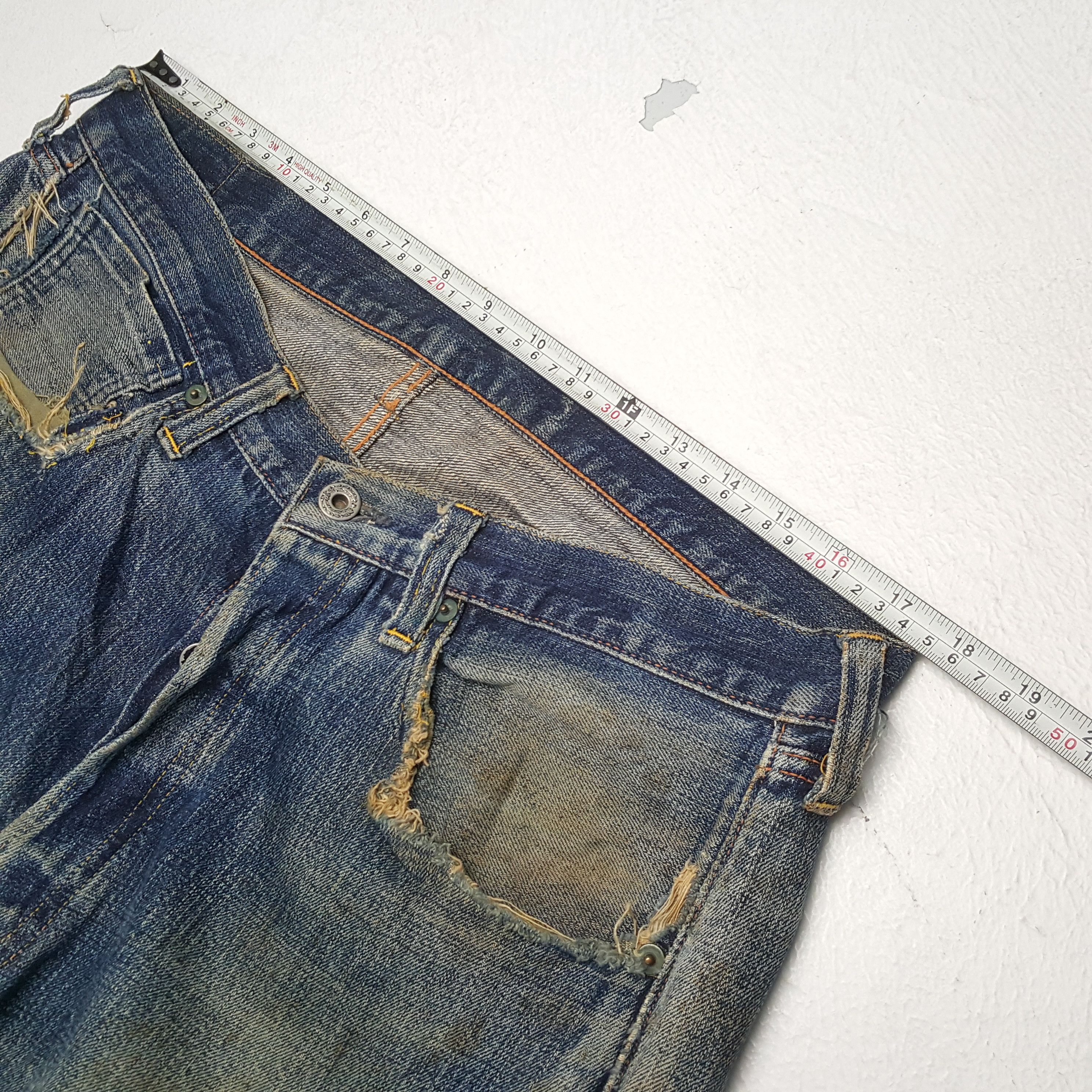The Real McCoy's × Vintage MC COYS Japanese Streetwear Style Distressed Jeans Size US 35 - 7 Thumbnail