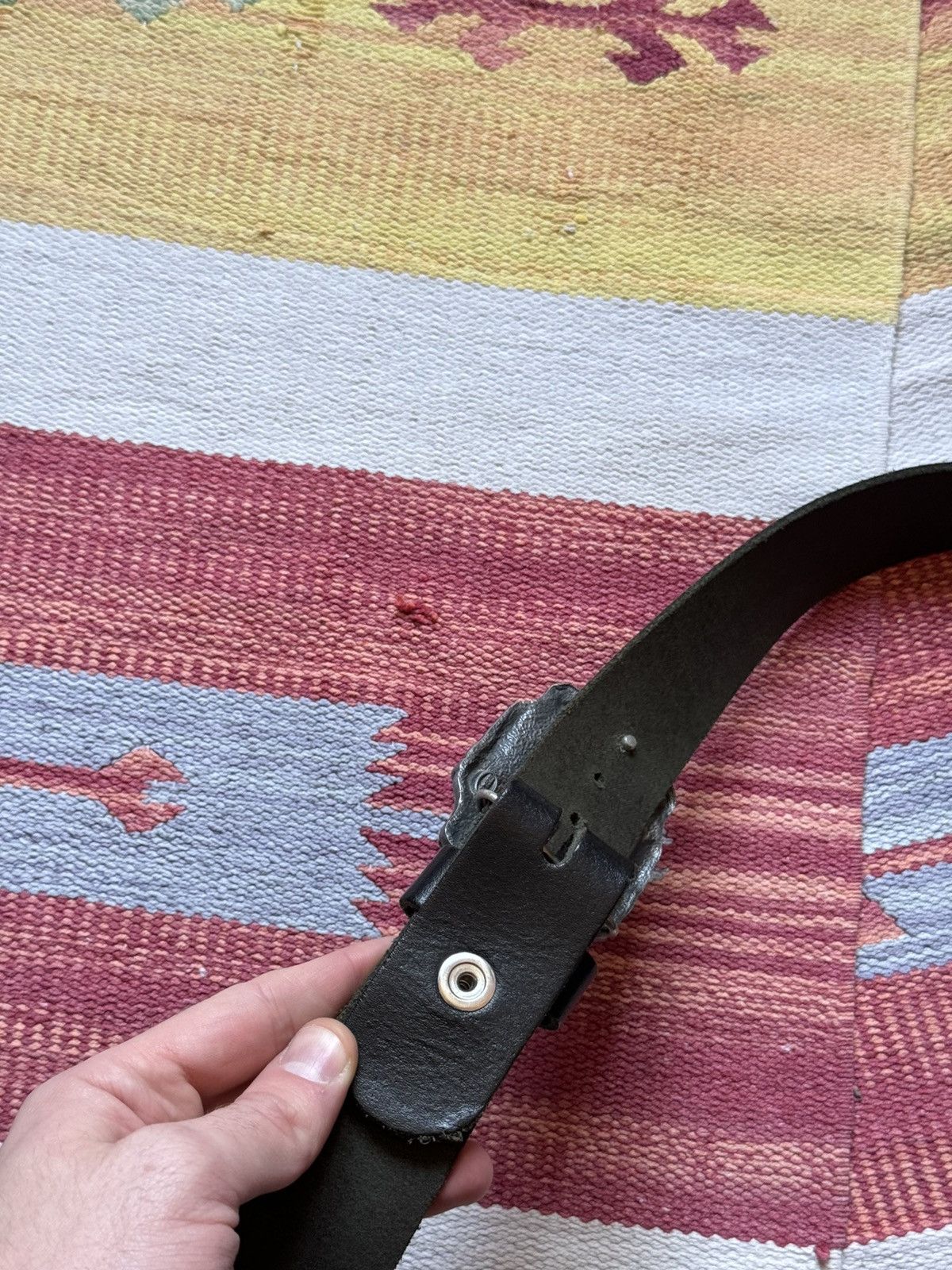 Genuine Leather Vintage Fishman USA Genuine Leather Black Belt Size ONE SIZE - 4 Thumbnail