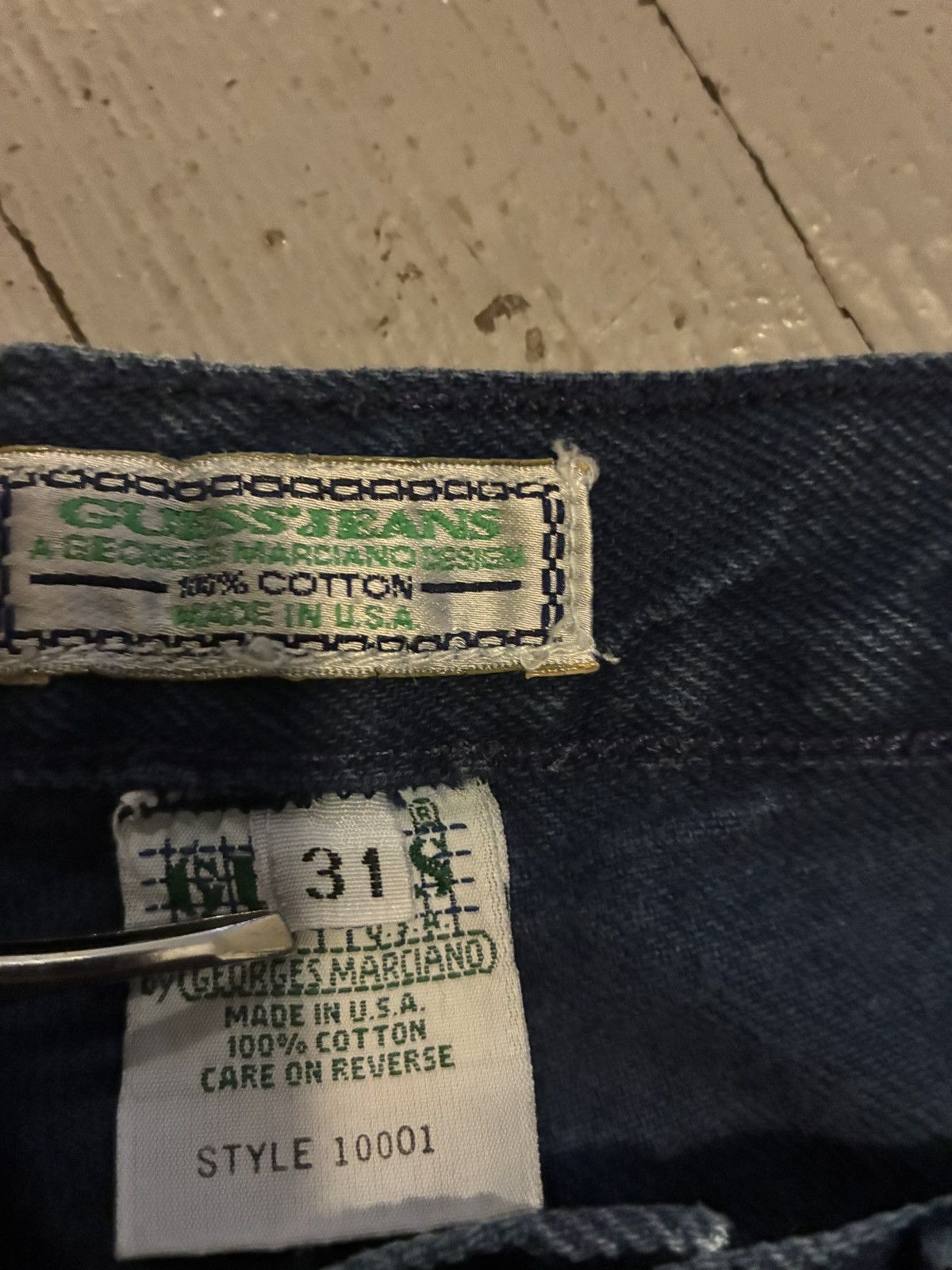 Guess Vintage 90s Guess USA Made 31x34 Dark Wash Straight Leg Size US 31 - 5 Thumbnail