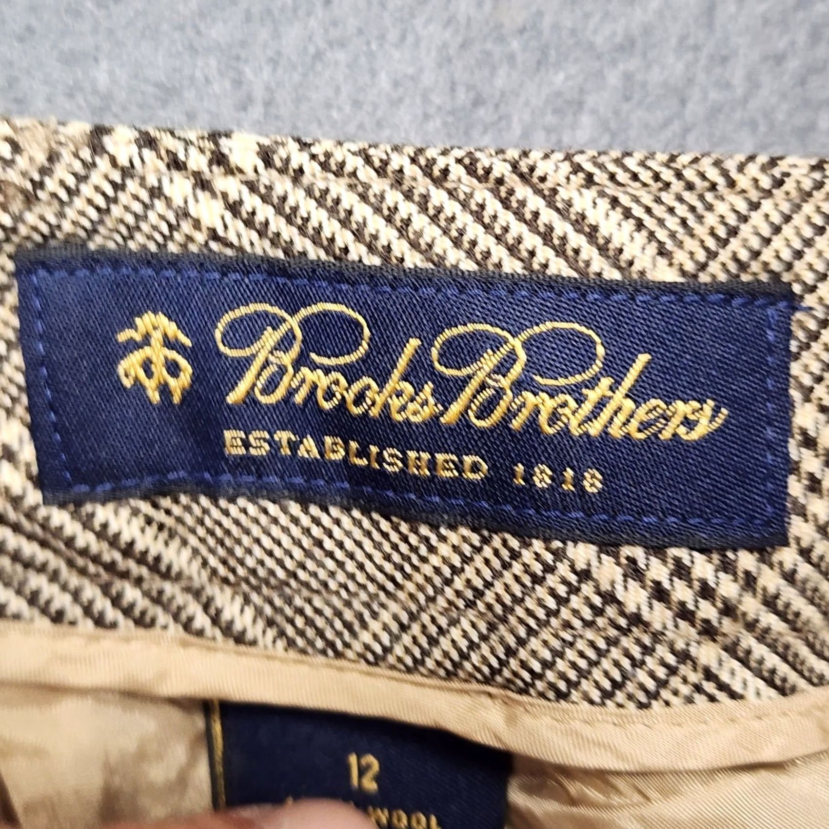 Brooks Brothers Brooks Brothers Wool Pants Womens 12 Grey Glen Plaid Business Office Career Chino Regular Womens Size 34" / US 12 / IT 48 - 3 Thumbnail