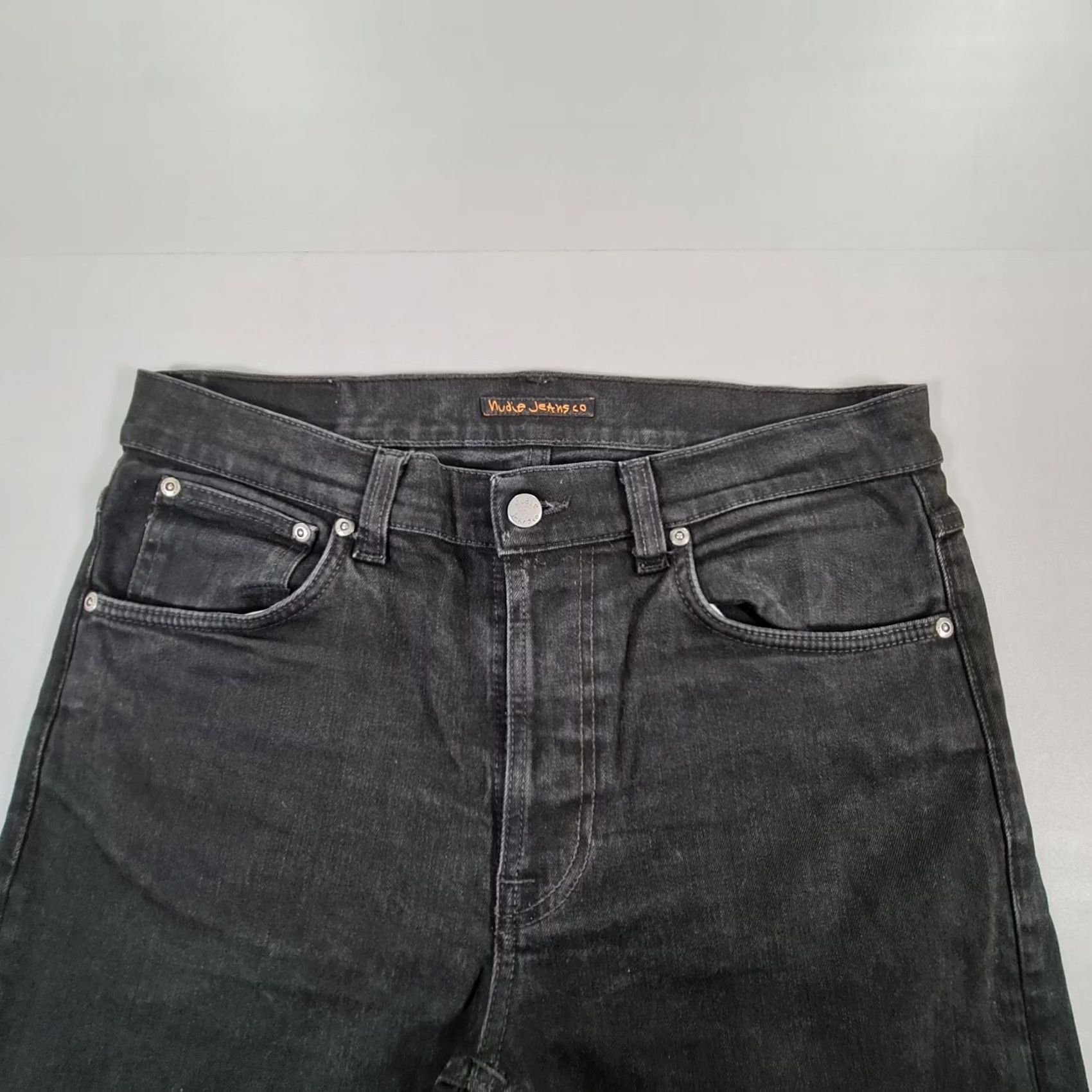 Denime Nudie Mens Jeans Black W34 L31 Lean Dean Tapered Stretch Denim - Slim Fit Size US 34 / EU 50 - 2 Thumbnail