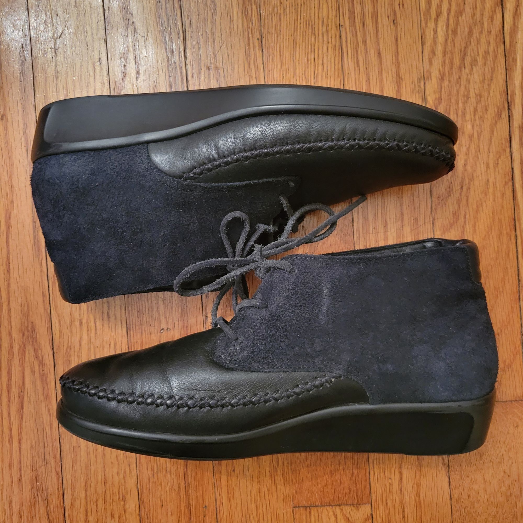 SAS SAS Black Leather Suede KICH Lace Up Ankle Boots Shoes 10 US Size US 10 / IT 40 - 6 Thumbnail