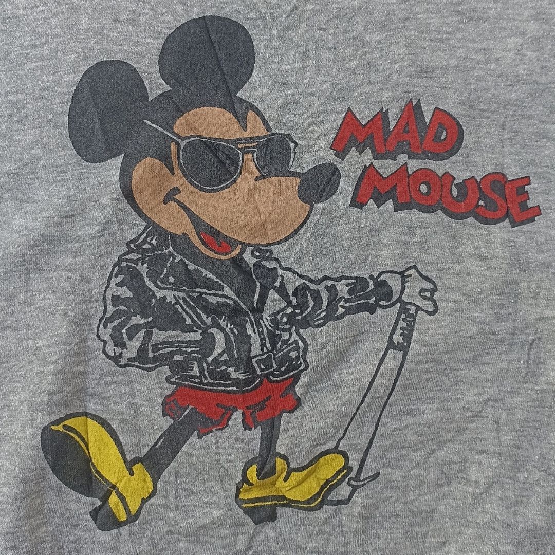 Cartoon Network × Disney × Mickey Mouse Vintage 80s Mad Mouse Sweatshirt Size US XL / EU 56 / 4 - 2 Thumbnail