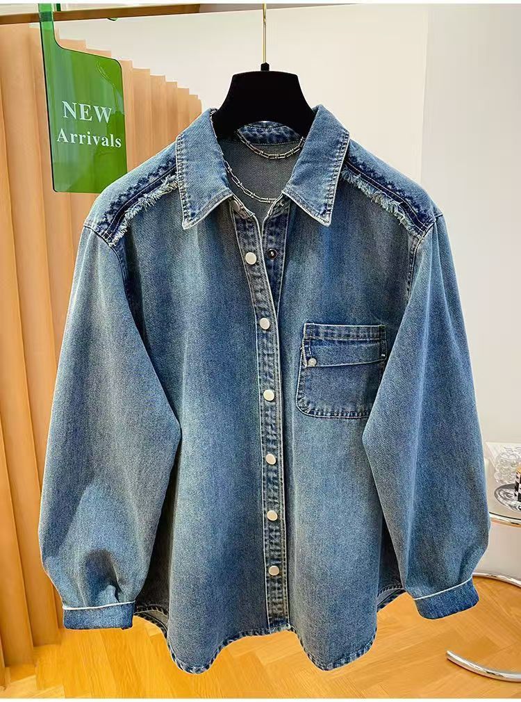 Vintage Raw-edge distressed denim shirt Size US L / EU 52-54 / 3 - 1 Thumbnail