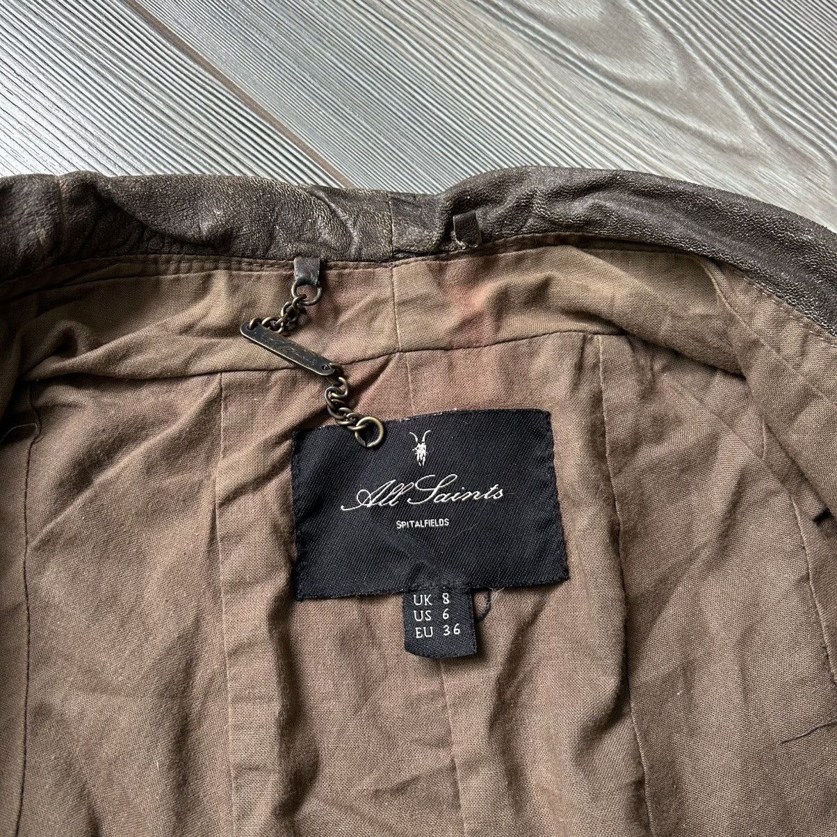Allsaints Allsaints Faded Asymmetric Rick Owens Vibe Leather Jacket Size S / US 4 / IT 40 - 19 Thumbnail
