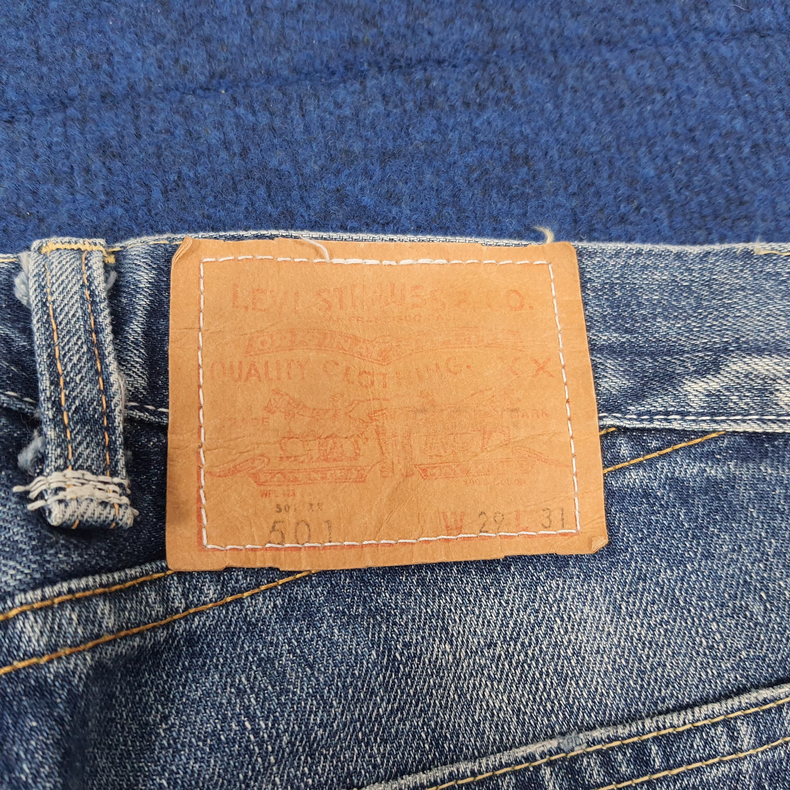 Levi's Vintage 90s Levi's 501 E Selvedge Distressed Jeans E1N39 Size US 30 / EU 46 - 5 Thumbnail