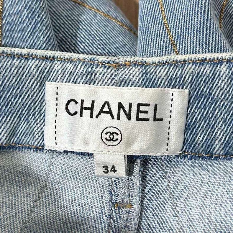 Chanel Chanel 20p striped light blue jeans 2504-Nextarrow Size 42" / US 20 - 4 Thumbnail