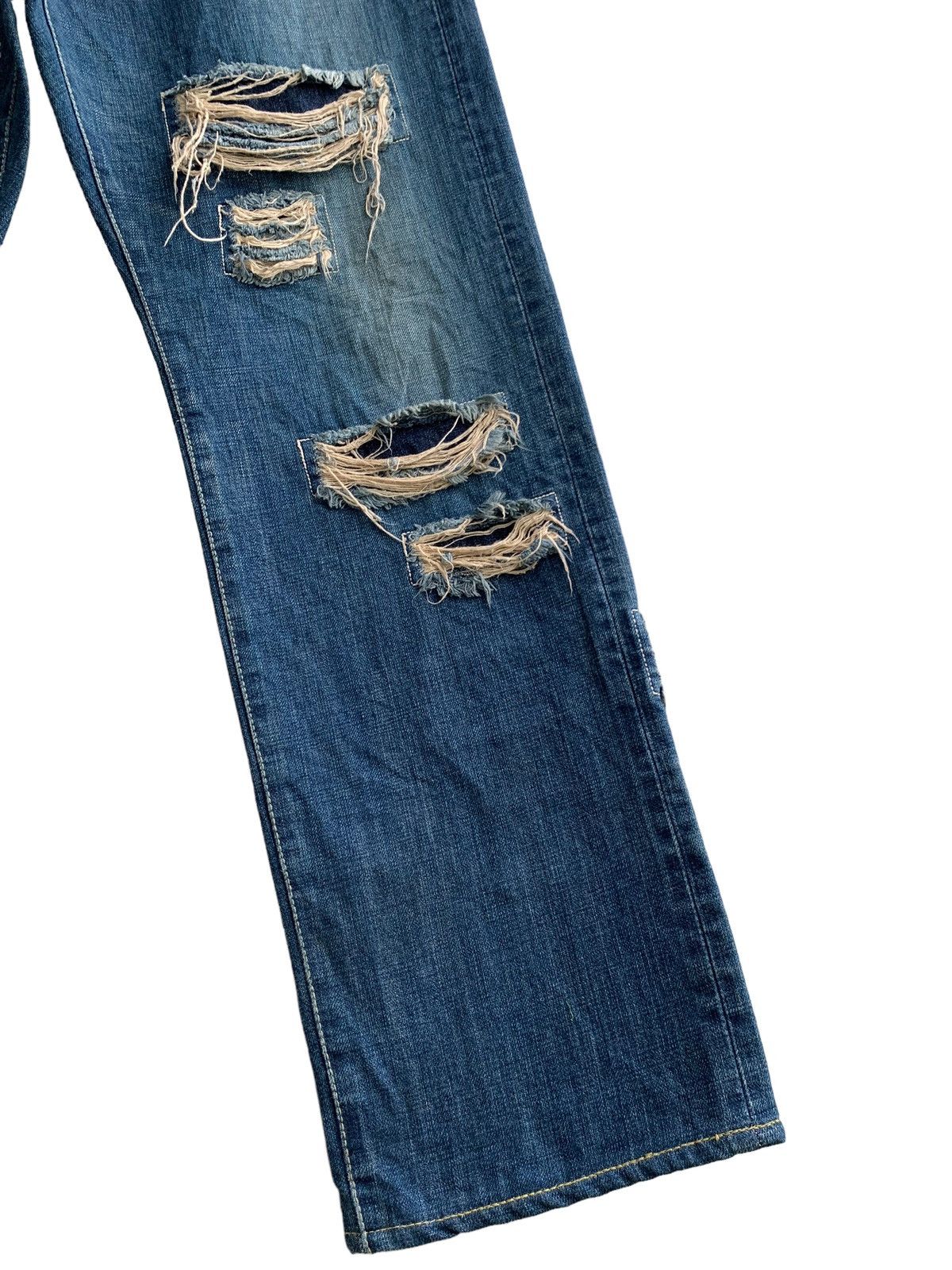 FOB Factory Vintage FOB Factory Torn Patch Jeans Distressed Size US 33 - 10 Thumbnail