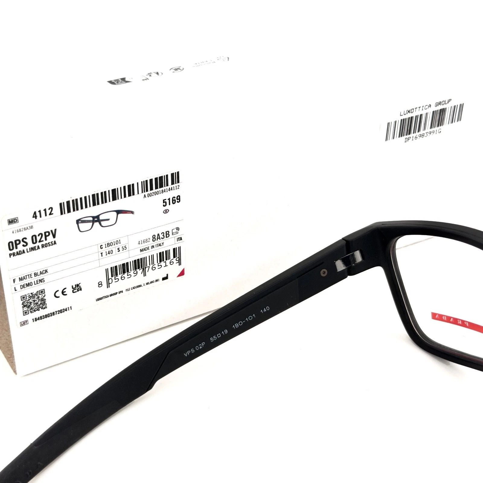 Prada PRADA Linea Rossa Eyewear 02P Matte Unisex Eyeglasses PS02PV Size ONE SIZE - 8 Thumbnail