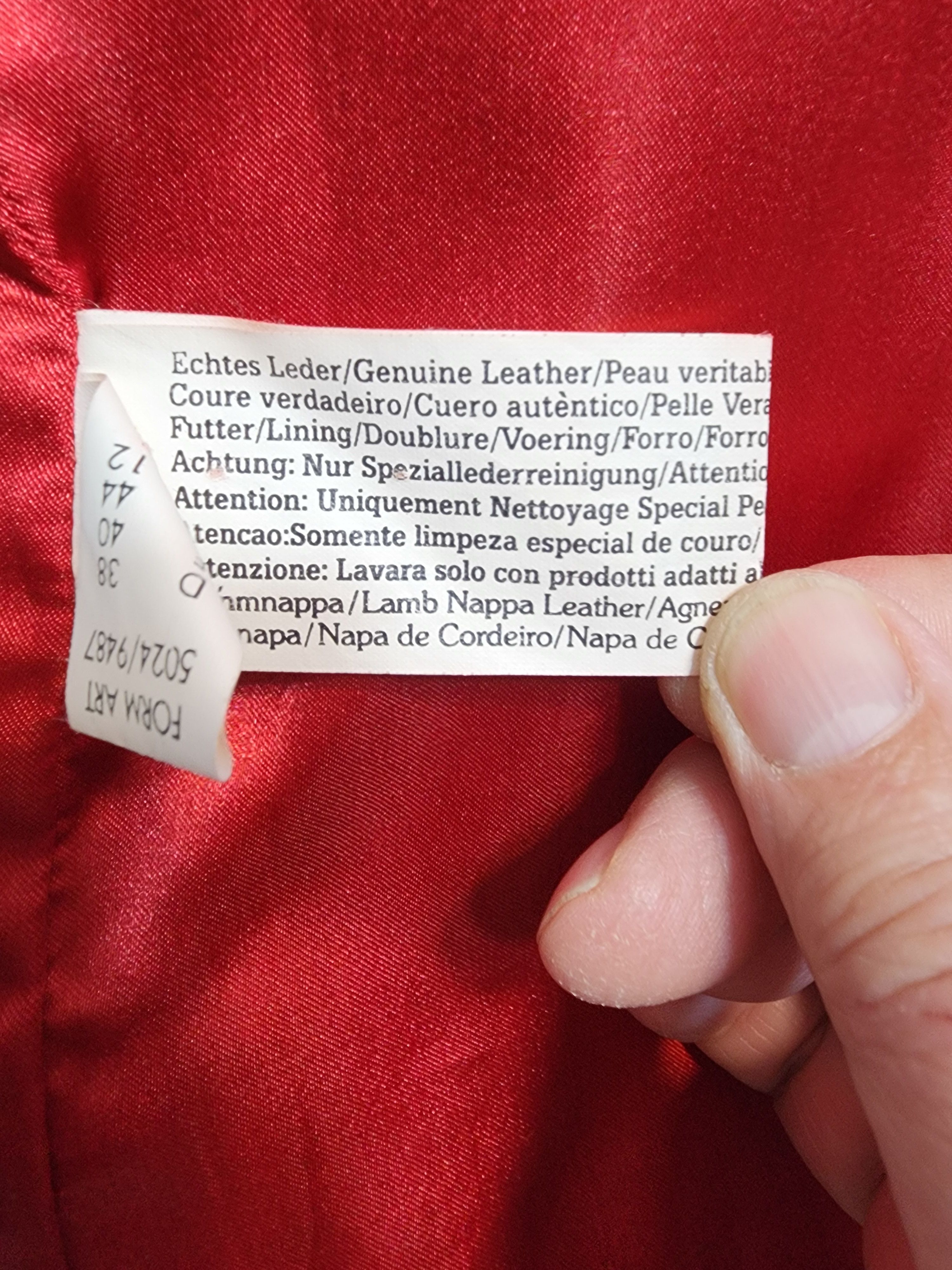 Other Red Leather Women's Jacket, Zippered Denim Style. Size M / US 6-8 / IT 42-44 - 9 Thumbnail