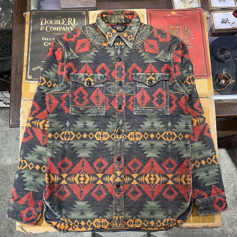 RRL Ralph Lauren Black cat thick wool sweater