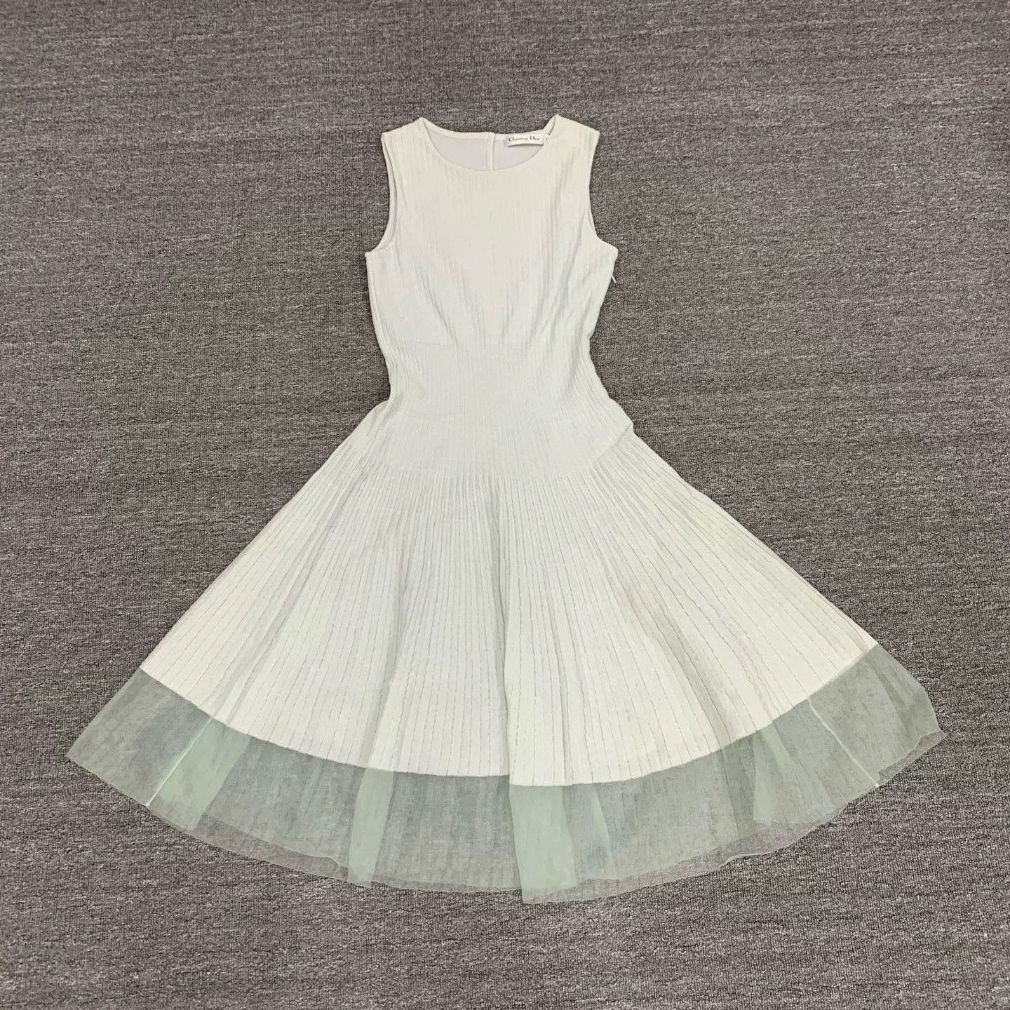 Dior sleeveless long dress by Dior in white Size US 38 / EU 54 - 1 Thumbnail