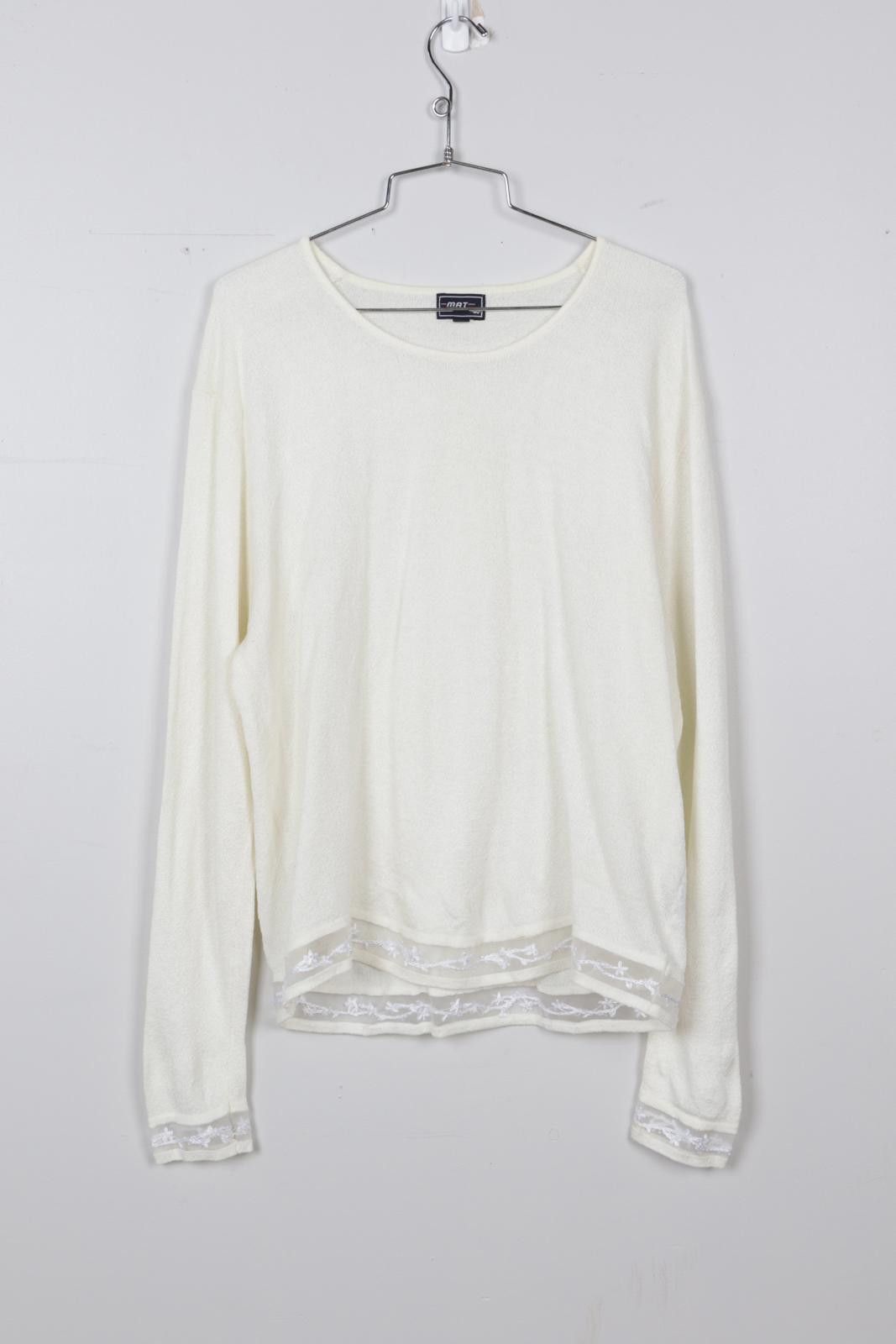 Vintage 00's Mat Sheer Embroidered Long Sleeve T-Shirt Size XS / US 0-2 / IT 36-38 - 1 Thumbnail
