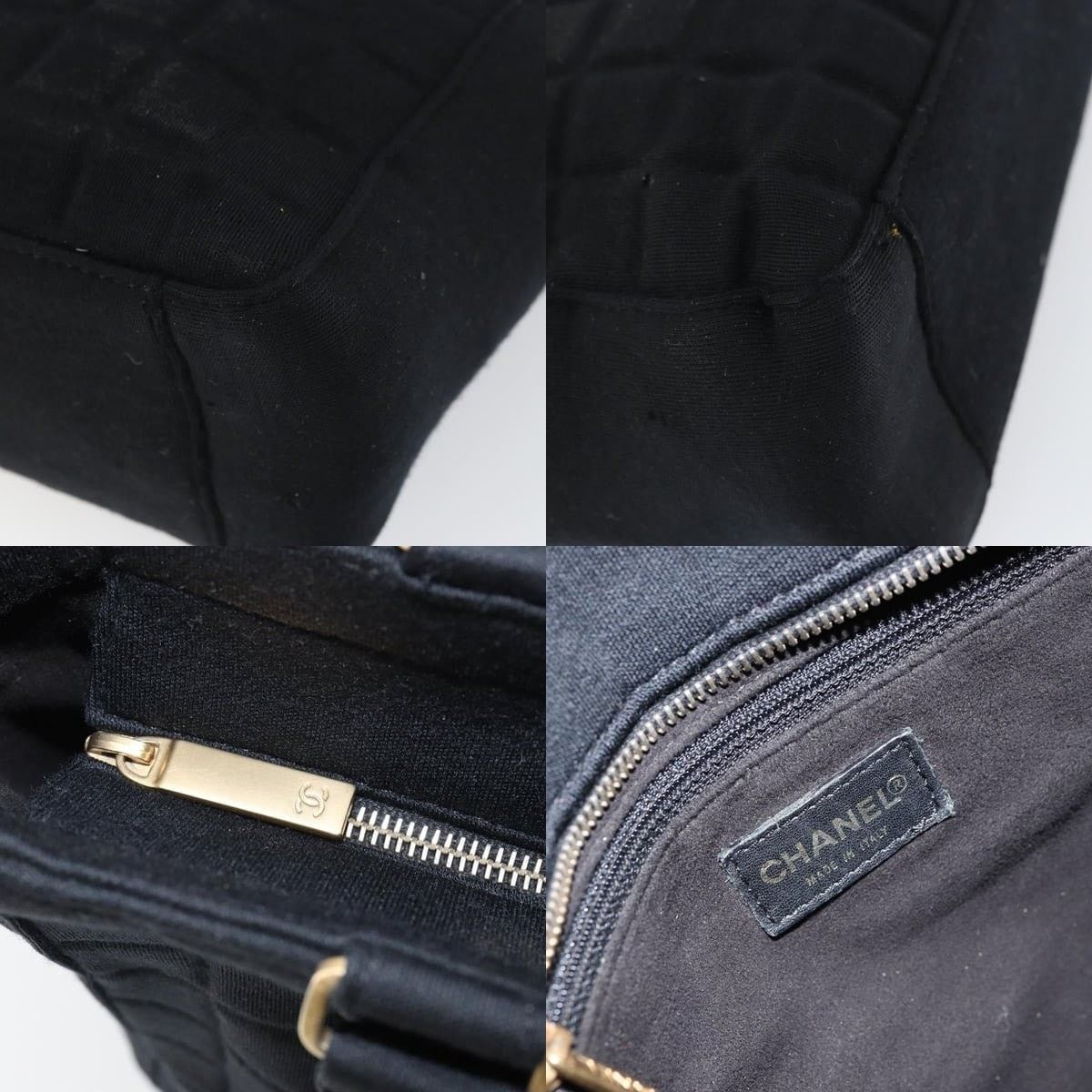 Chanel Chanel Tote Bag Cotton Gold Black CC Size ONE SIZE - 6 Thumbnail