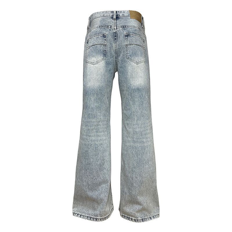 Vintage Retro Loose-Fit Distressed Washed Wide-Leg Flared Jeans Size US 32 / EU 48 - 2 Thumbnail