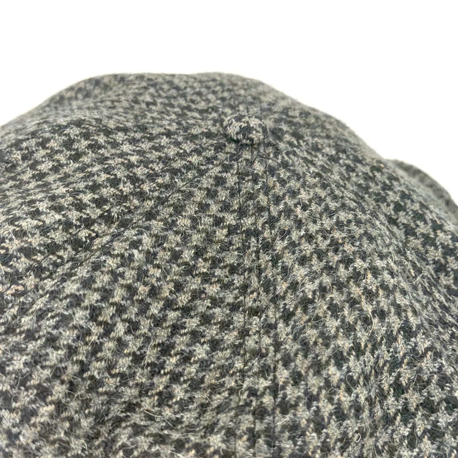 Perry Ellis Vintage 90s Grey Black Houndstooth 100% Wool Newsboy Hat Size ONE SIZE - 7 Thumbnail