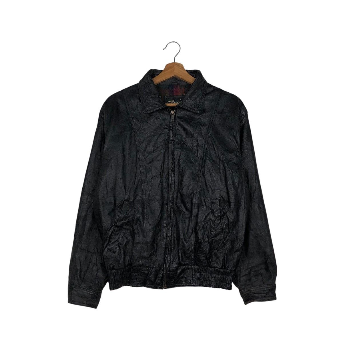 Japanese Brand × Vintage 📌Vintage Biker Leather Jacket Blanket Zania Issey Miyake Size US L / EU 52-54 / 3 - 2 Thumbnail