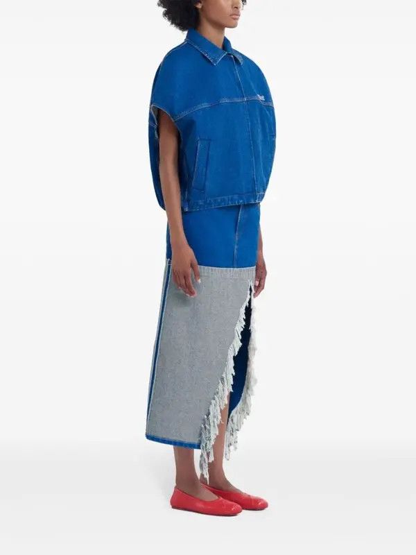 Marni o1w1db11125 Short-Sleeved Denim Jacket in Blue Size XL / US 12-14 / IT 48-50 - 5 Thumbnail