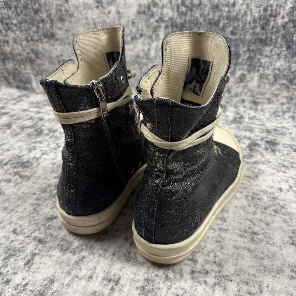 Rick Owens Rick Owens DRKSHDW Ramones Denim Waxed Size US 10.5 / EU 43-44 - 4 Thumbnail