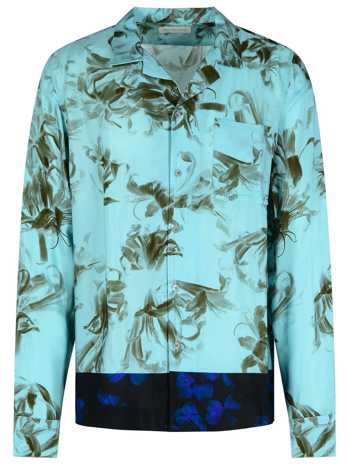 Dries Van Noten DRIES VAN NOTEN Light Blue Viscose Shirt Size US XL / EU 56 / 4 - 1 Thumbnail